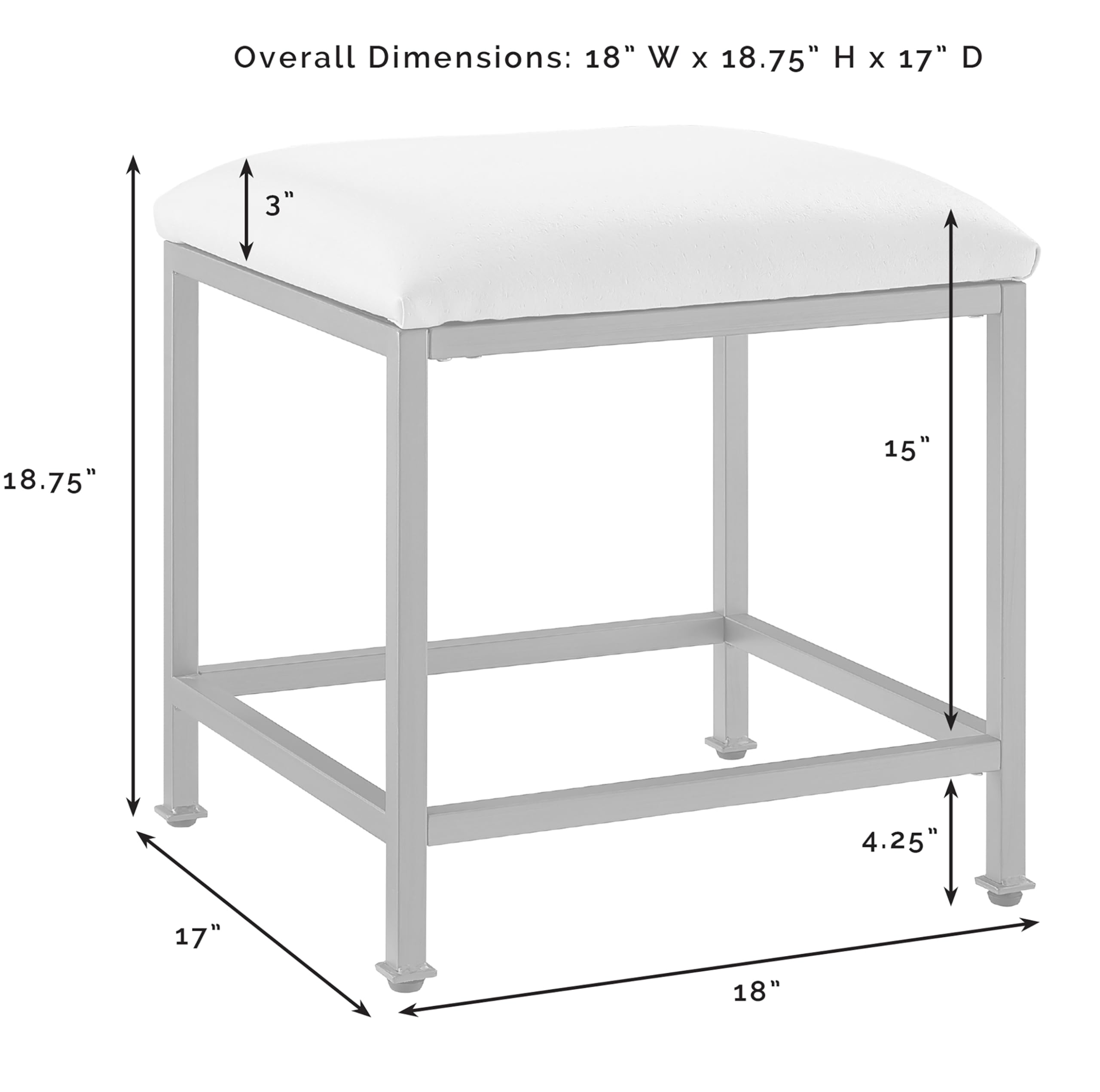 Crosley Furniture Aimee Makeup Vanity Chair with Upholstered Seat, Gold - Image 5