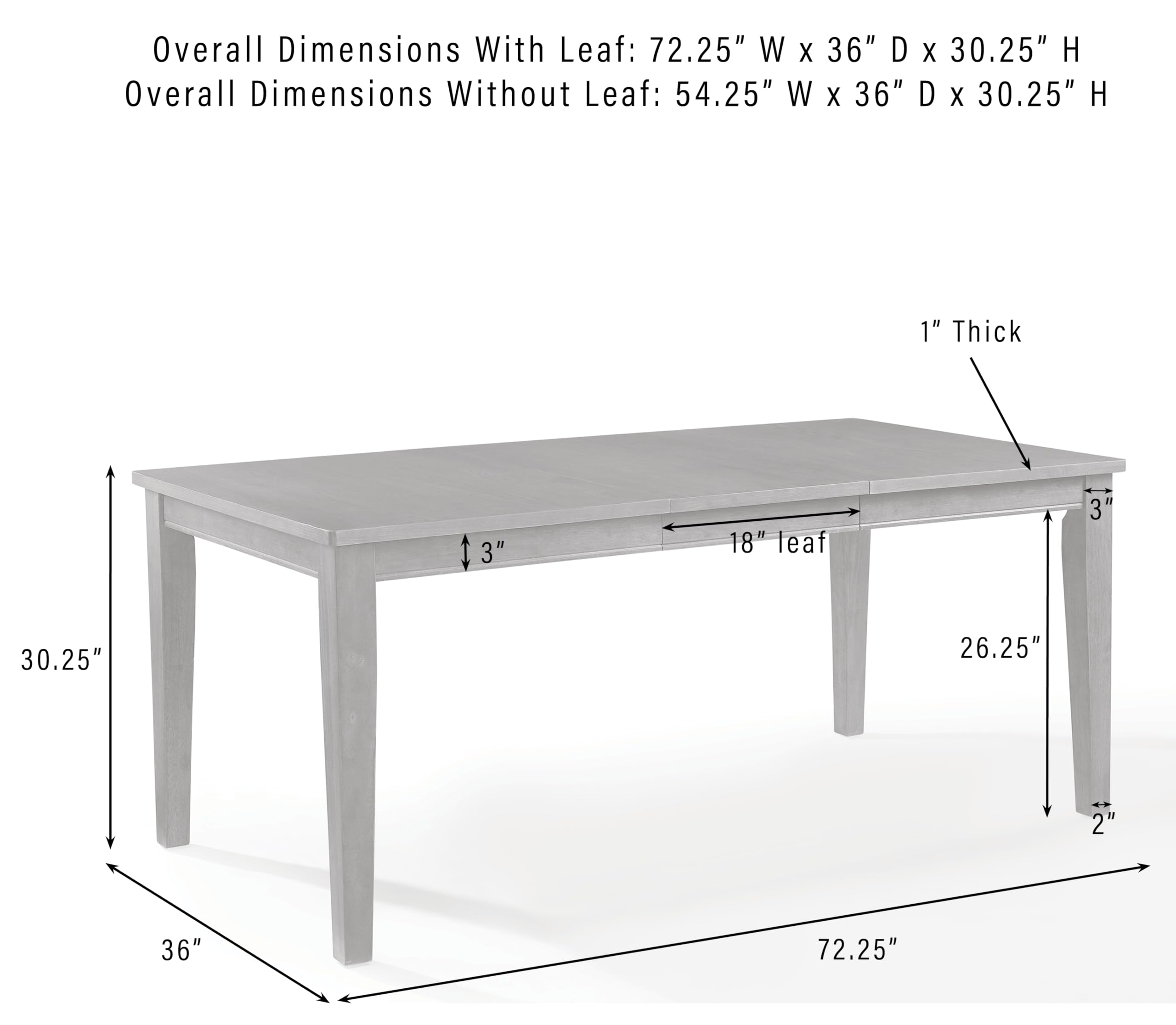Crosley Furniture Alessia Traditional Wood Dining Room Table with Leaf Extension, Kitchen Tables, Brown - Image 3