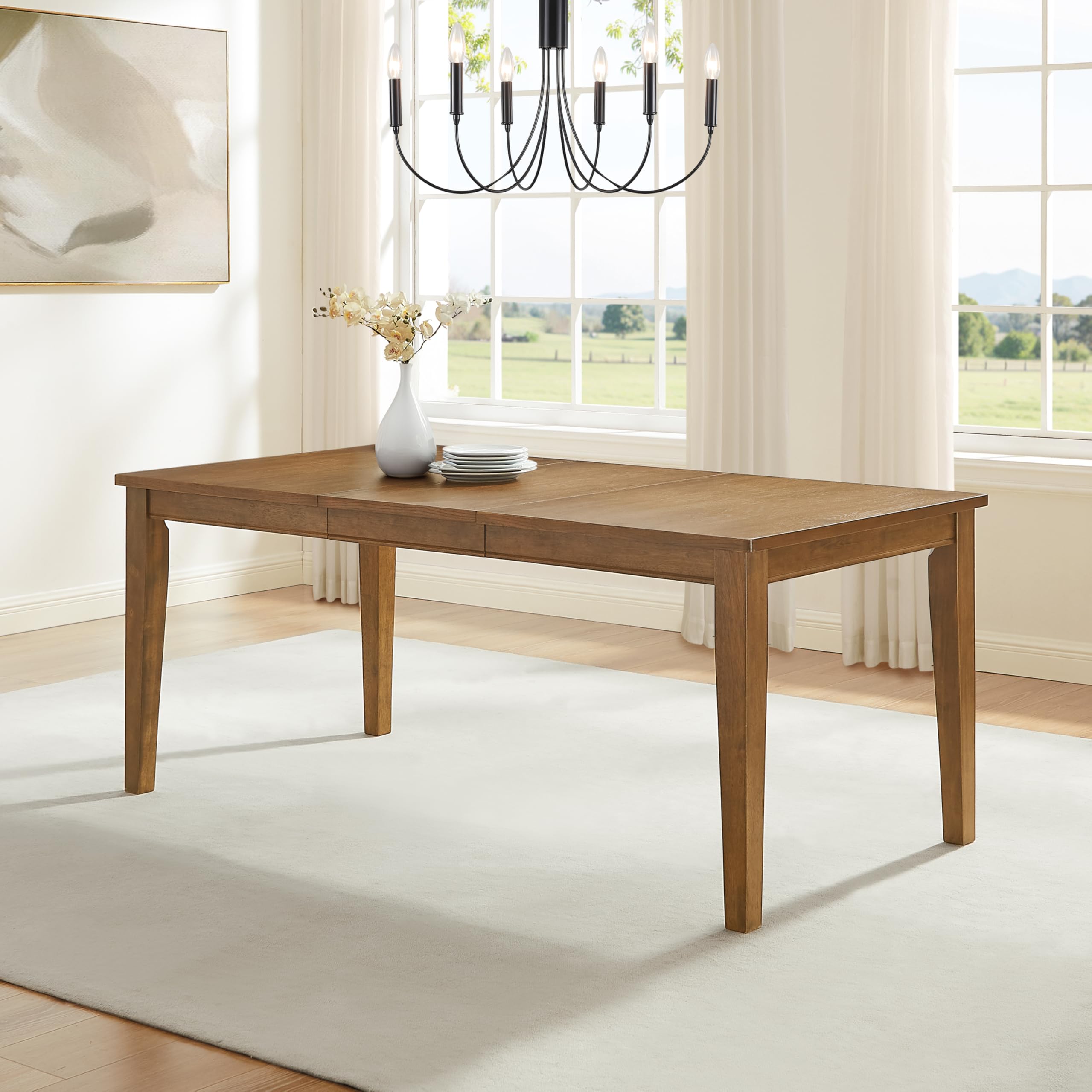 Crosley Furniture Alessia Traditional Wood Dining Room Table with Leaf Extension, Kitchen Tables, Brown - Image 7