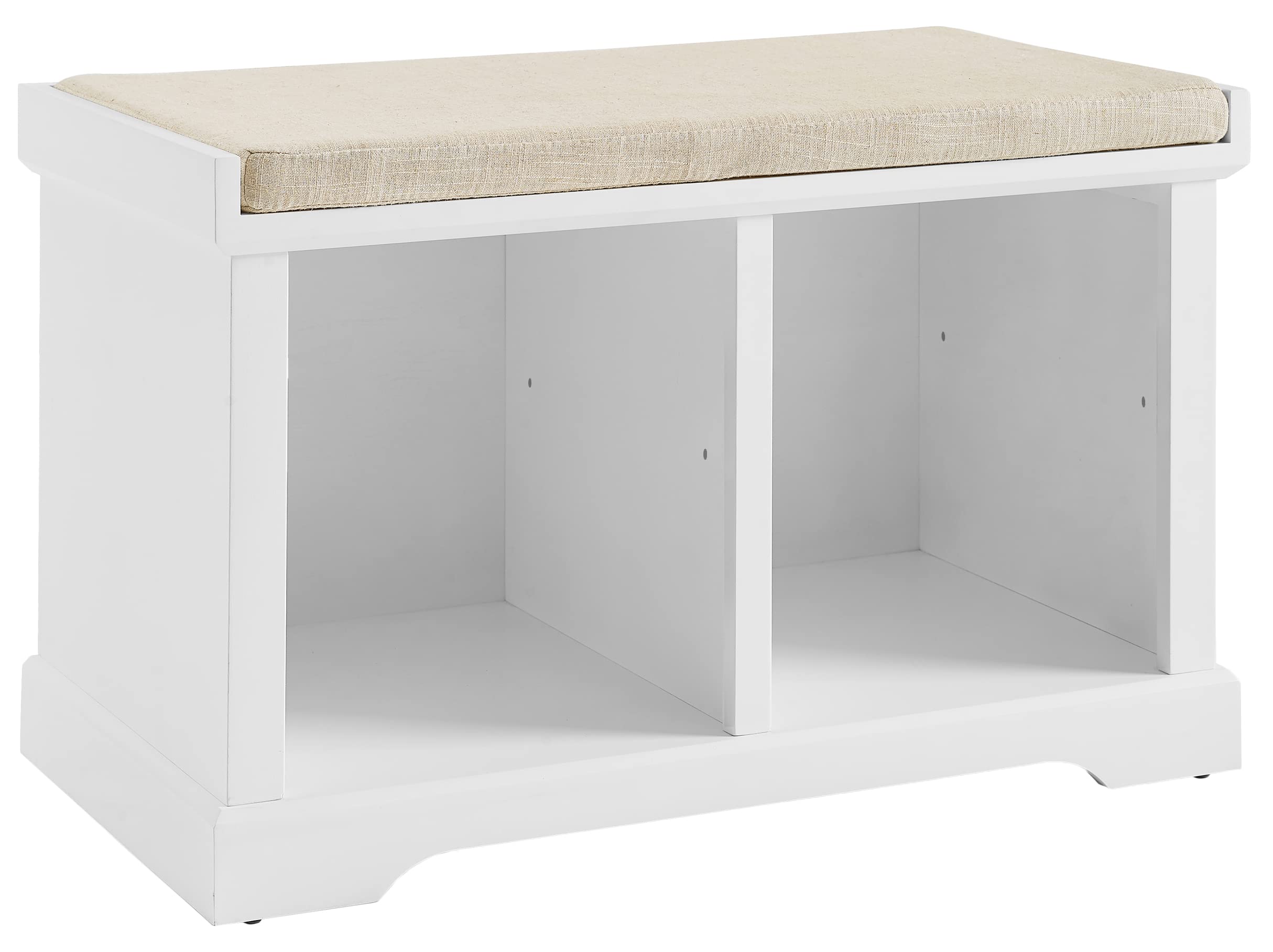 Crosley Furniture Anderson Entryway Storage Bench with Shoe Rack Organizer Shelves, White - Image 6