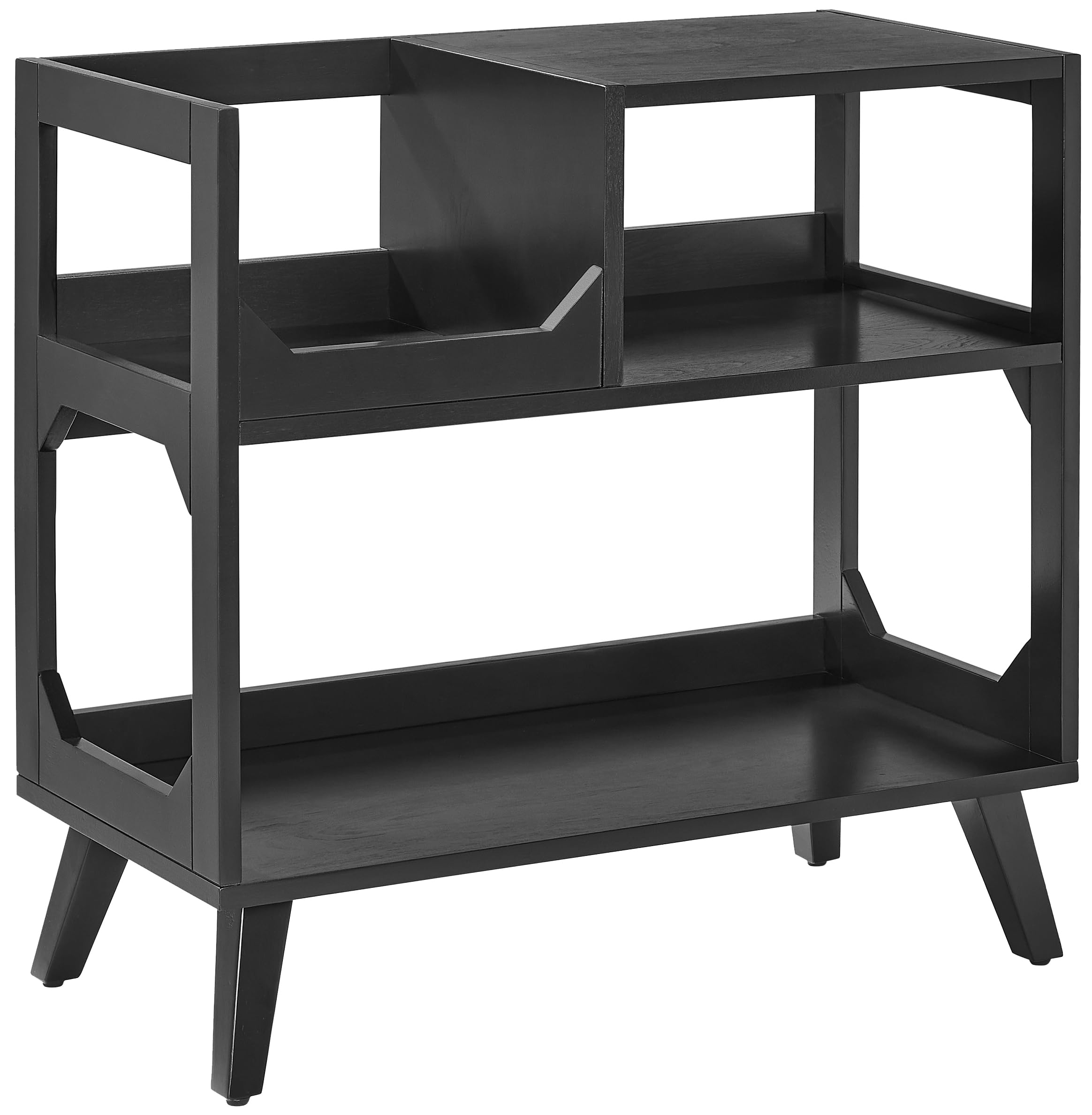 Crosley Furniture Asheville Mid-Century Modern Media Console Record Player Stand, Storage for Vinyl Records, Medium, Black - Image 10