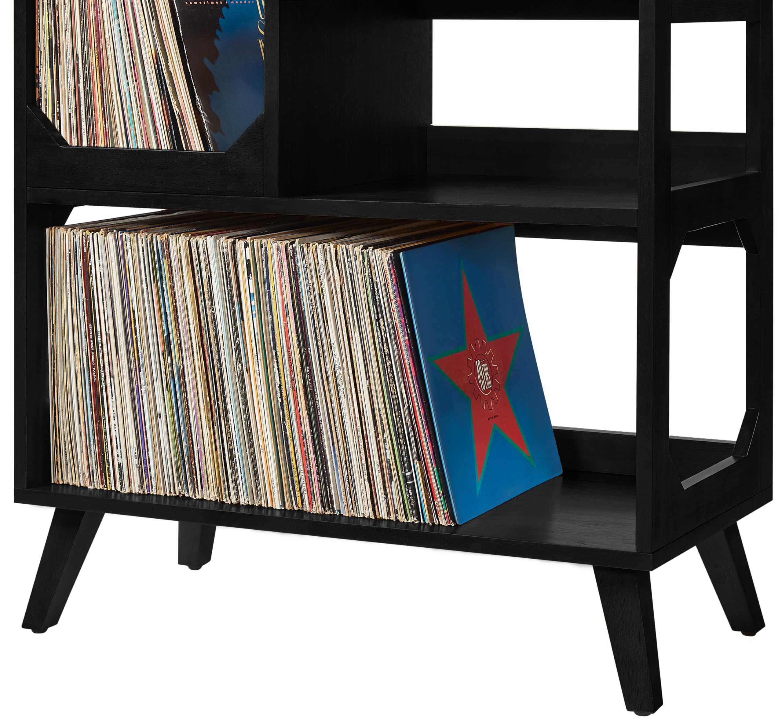 Crosley Furniture Asheville Mid-Century Modern Media Console Record Player Stand, Storage for Vinyl Records, Medium, Black - Image 12
