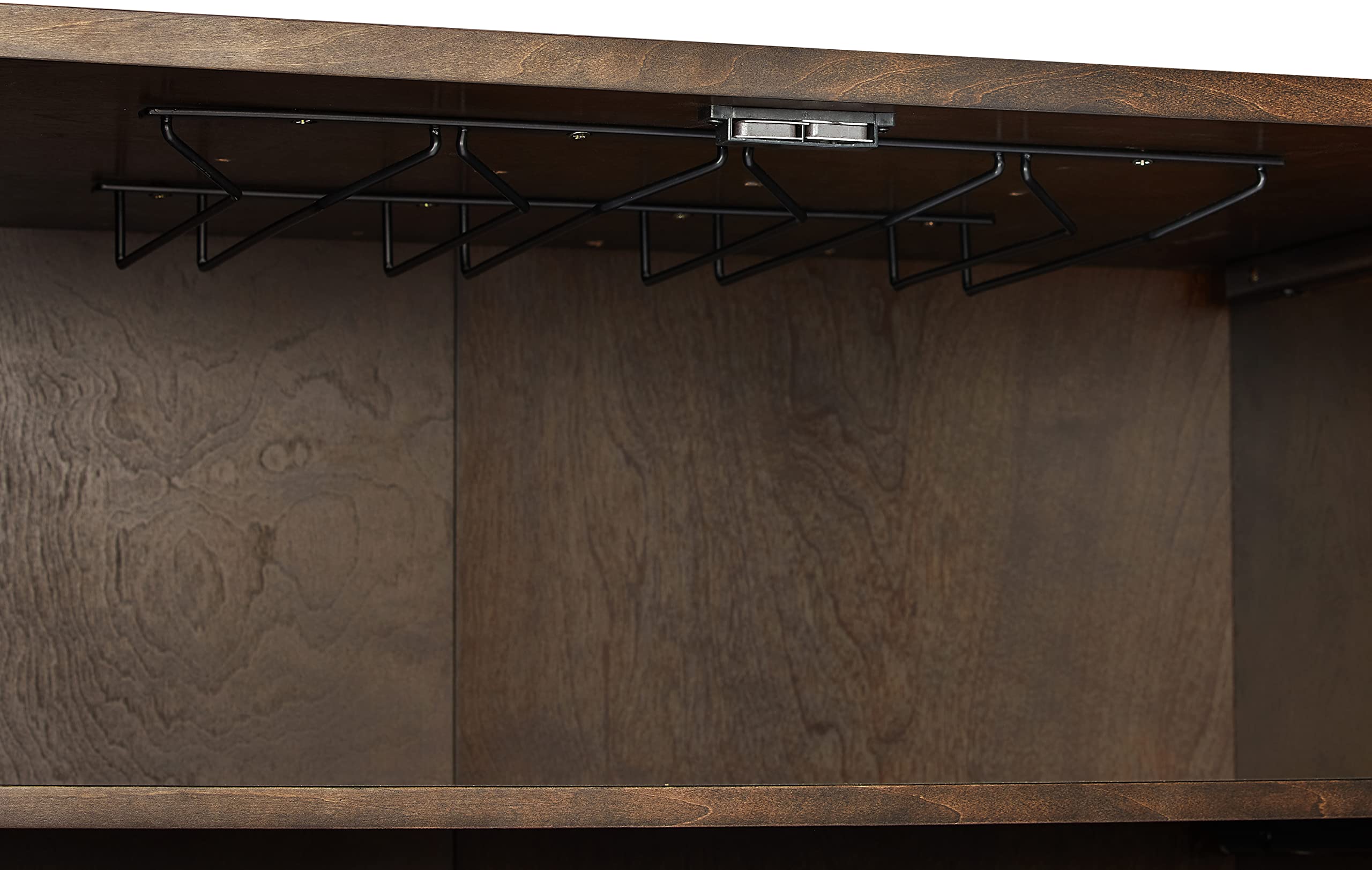 Crosley Furniture Blair Bar Cabinet with Storage Shelves and Wine Rack, Dark Brown/Gold - Image 11