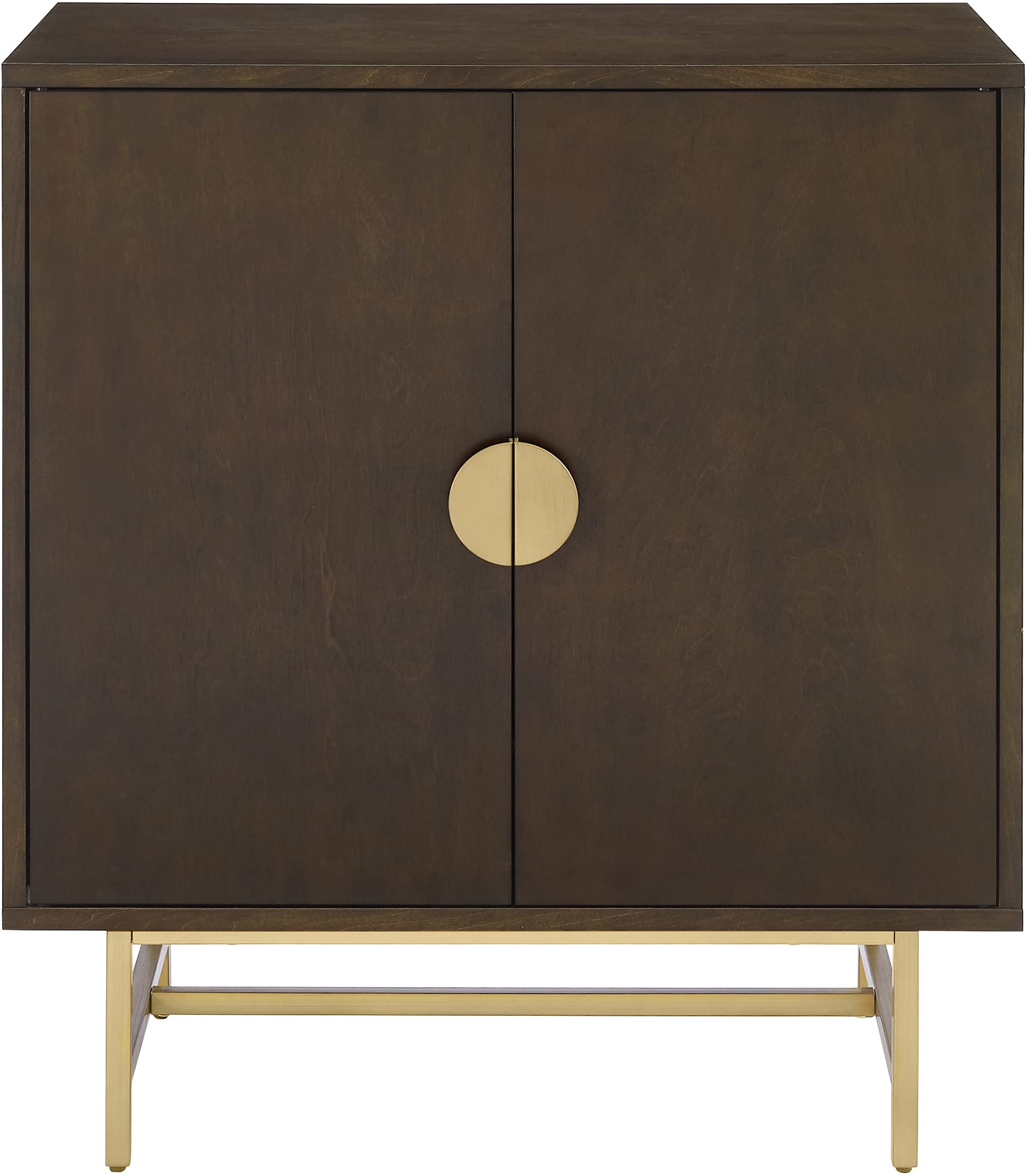 Crosley Furniture Blair Bar Cabinet with Storage Shelves and Wine Rack, Dark Brown/Gold - Image 4