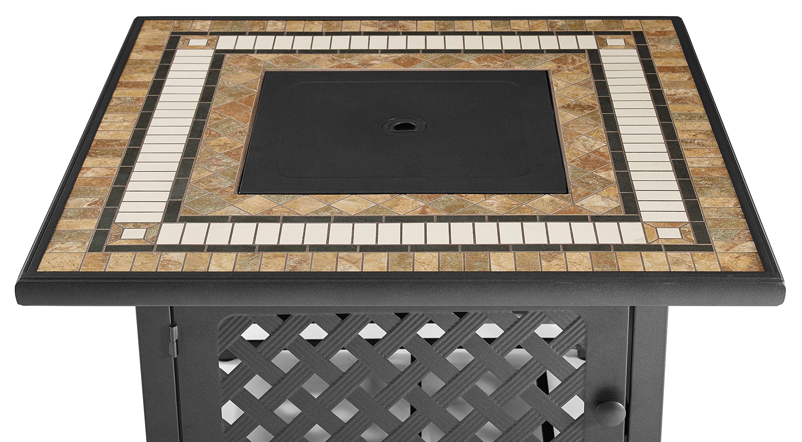 Crosley Furniture Bradenton 5-Piece Wicker Outdoor Sofa Patio Furniture Set with Propane Gas Fire Pit Table, Brown with Sangria Cushions - Image 9