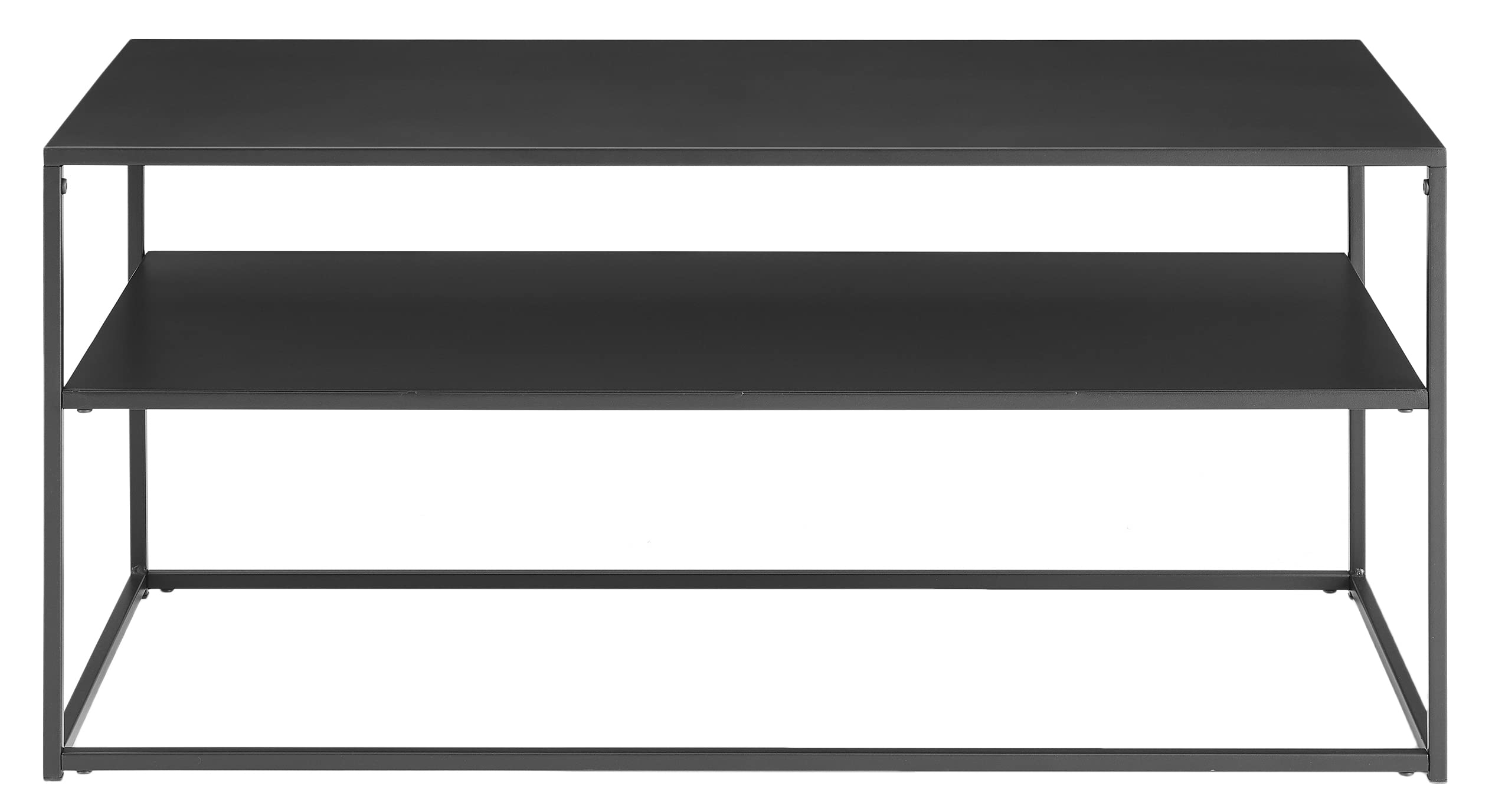 Crosley Furniture Braxton Metal Coffee Table with Storage Shelf for Living Room, Matte Black - Image 4