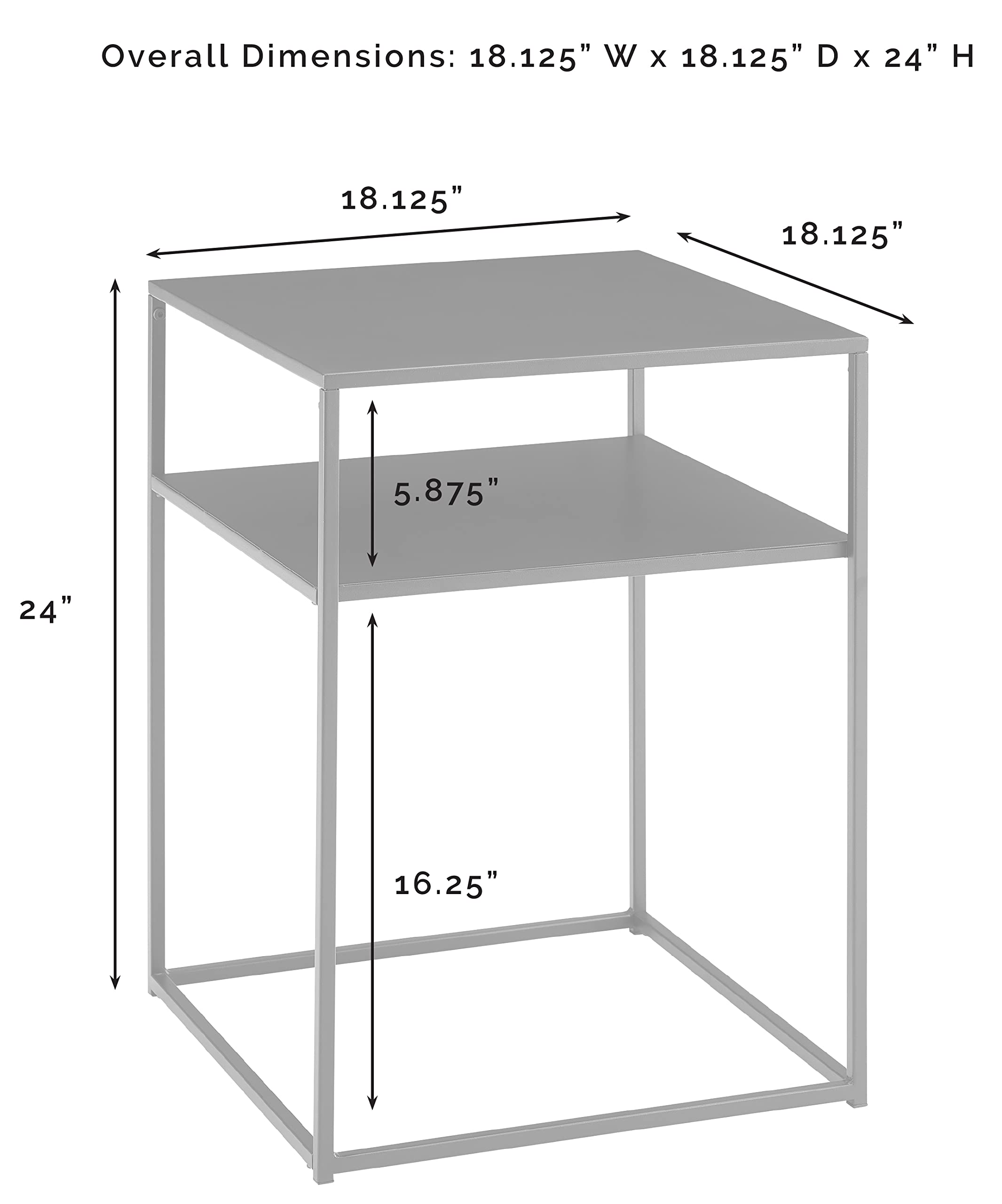 Crosley Furniture Braxton Small Side End Table with Storage Shelf for Living Room, Matte Black - Image 3