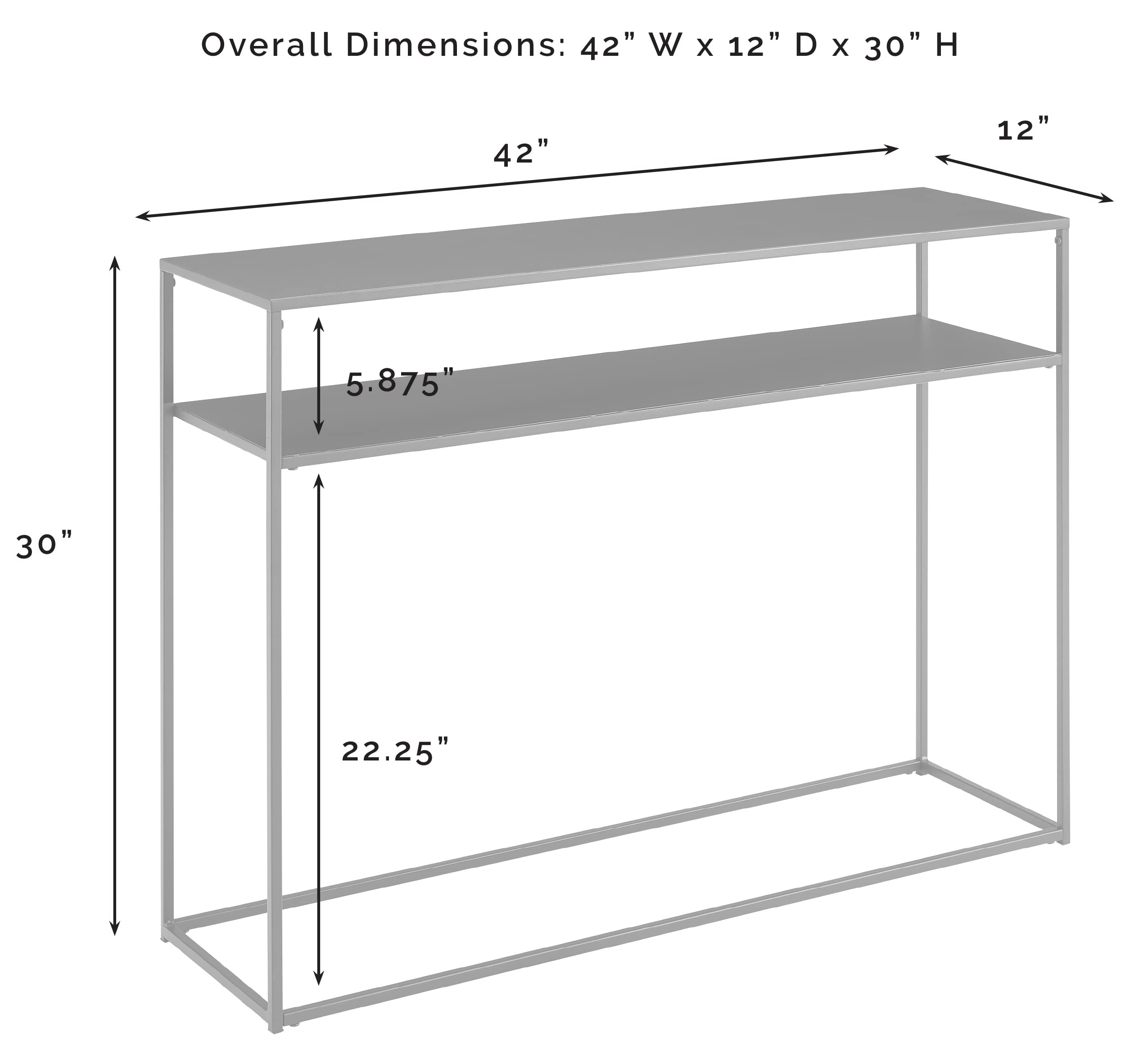 Crosley Furniture Braxton Sofa Console Table with Storage Shelf for Hall, Entryway, or Living Room, Matte Black - Image 3