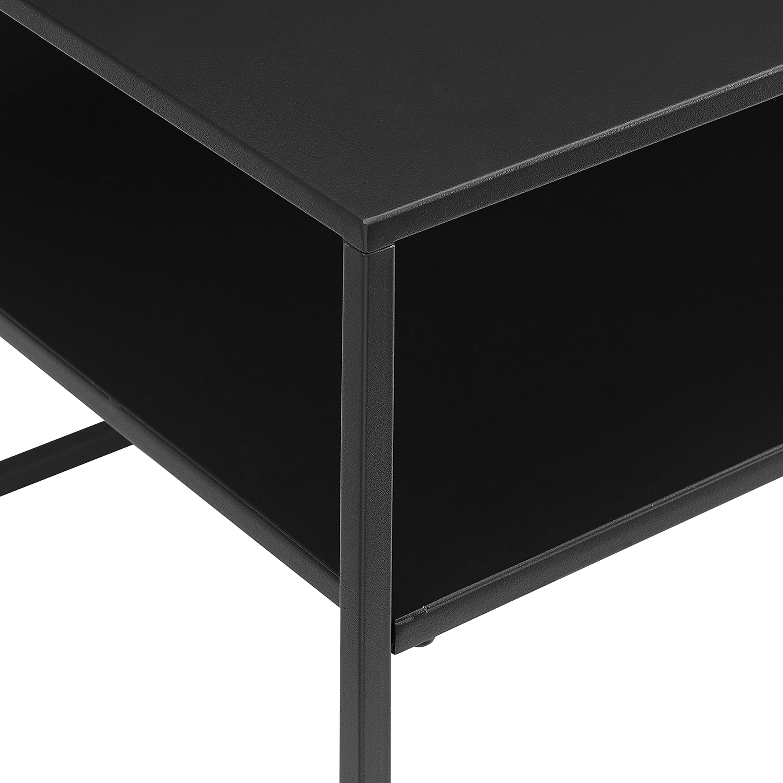 Crosley Furniture Braxton Small Side End Table with Storage Shelf for Living Room, Matte Black - Image 6