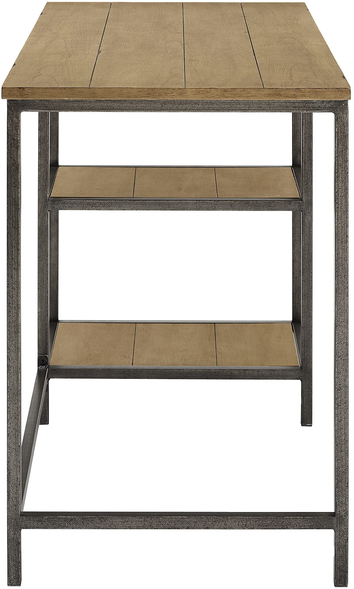 Crosley Furniture Brooke Small Home Office Desk with Storage Shelves, Washed Oak - Image 5