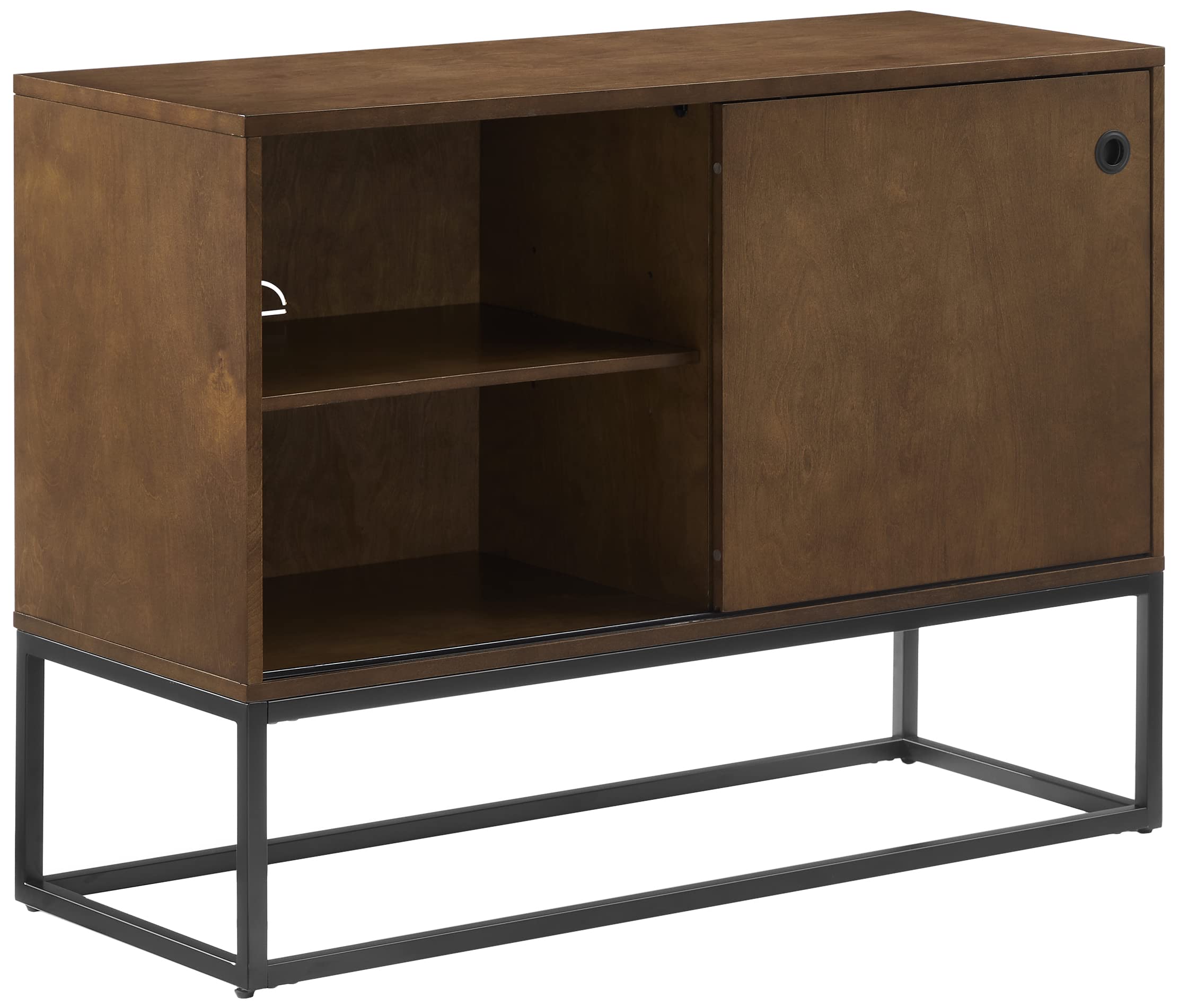 Crosley Furniture Byron Media Console and Record Player Stand with Storage for Vinyl Records, Brown/Black - Image 12