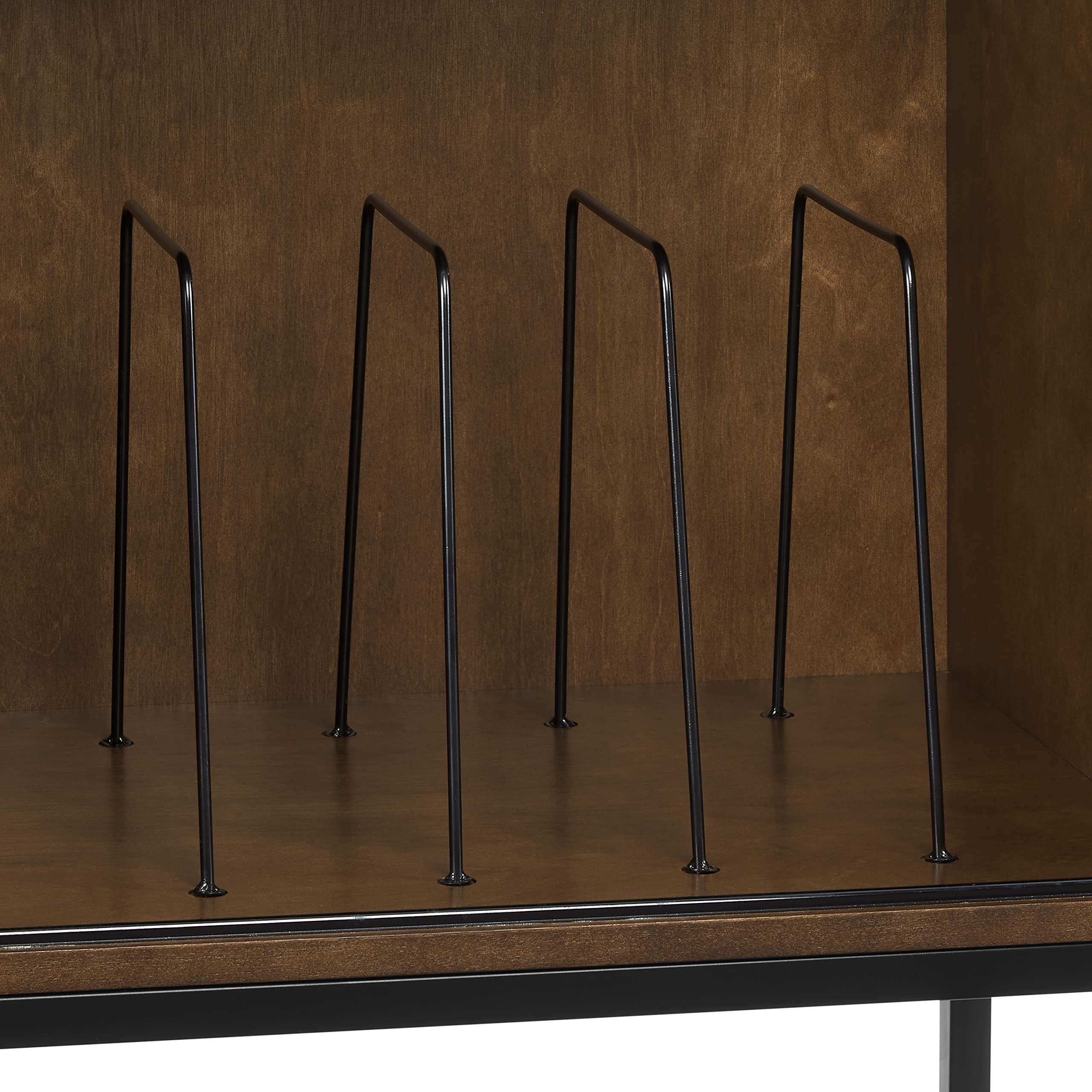 Crosley Furniture Byron Media Console and Record Player Stand with Storage for Vinyl Records, Brown/Black - Image 18