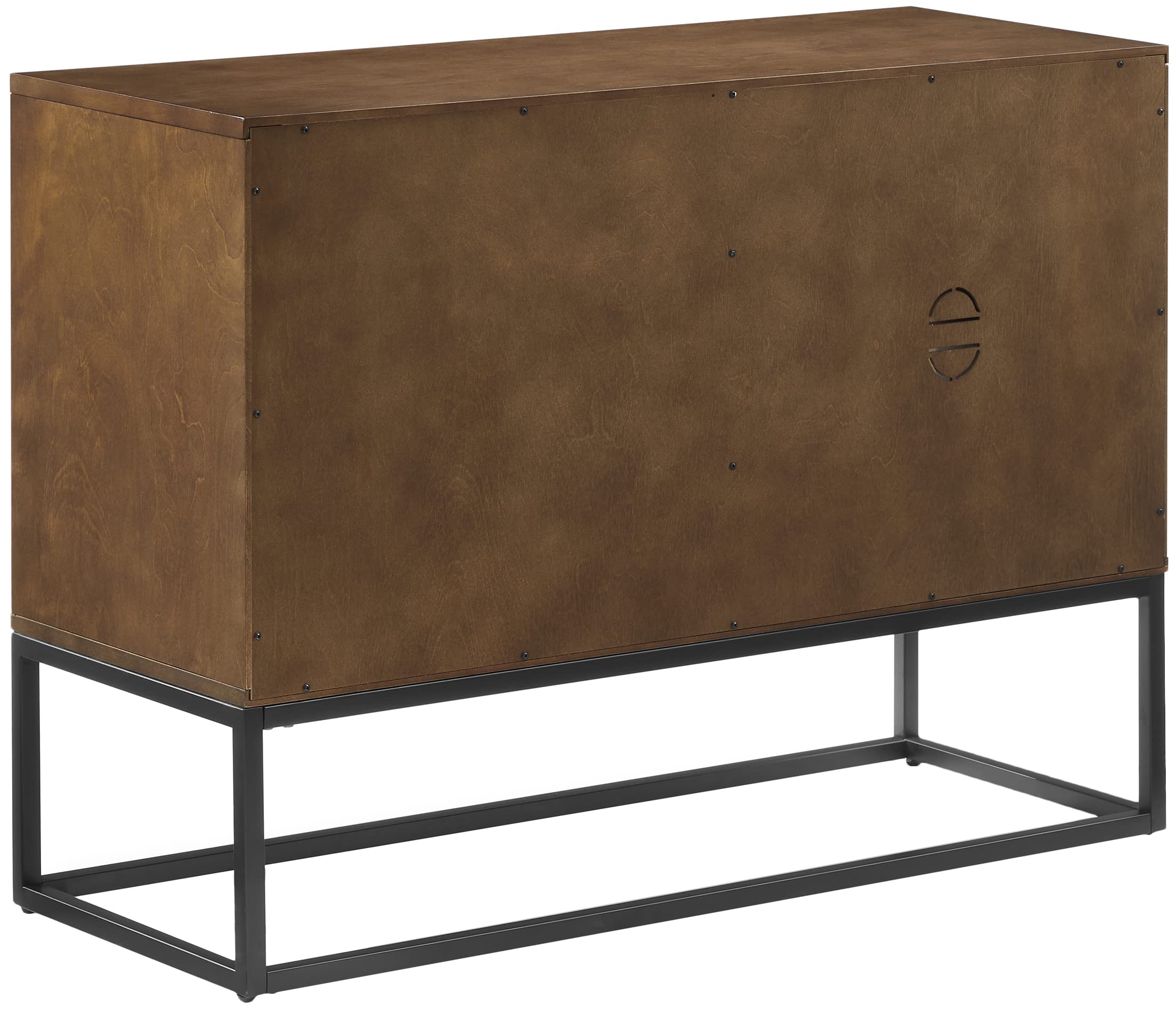 Crosley Furniture Byron Media Console and Record Player Stand with Storage for Vinyl Records, Brown/Black - Image 3