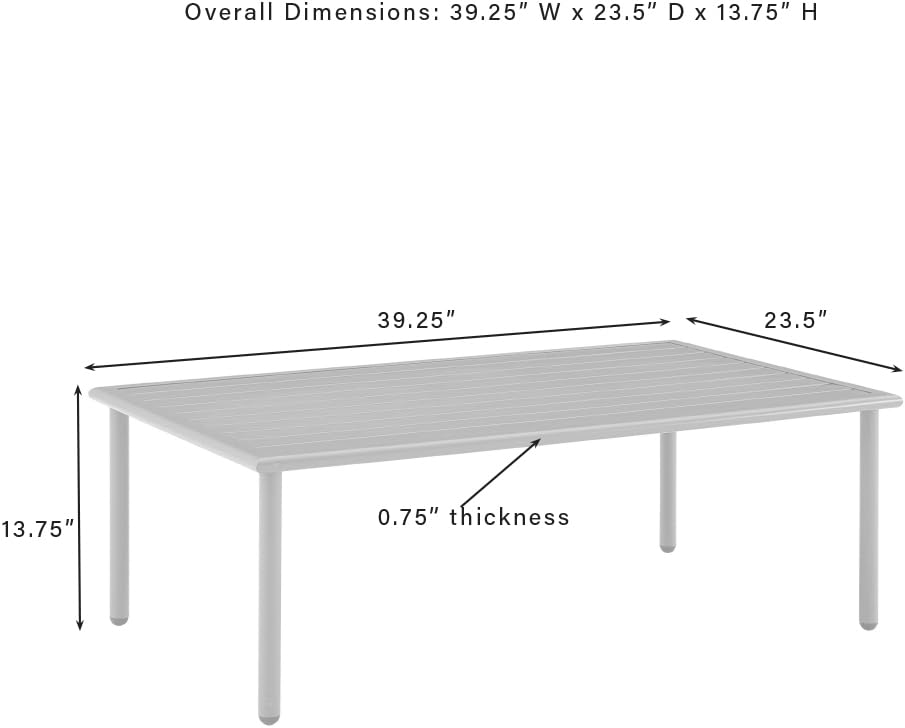 Crosley Furniture Cali Bay Weather Resistant Metal Outdoor Coffee Table for Patio, Deck, Porch, Light Brown - Image 3