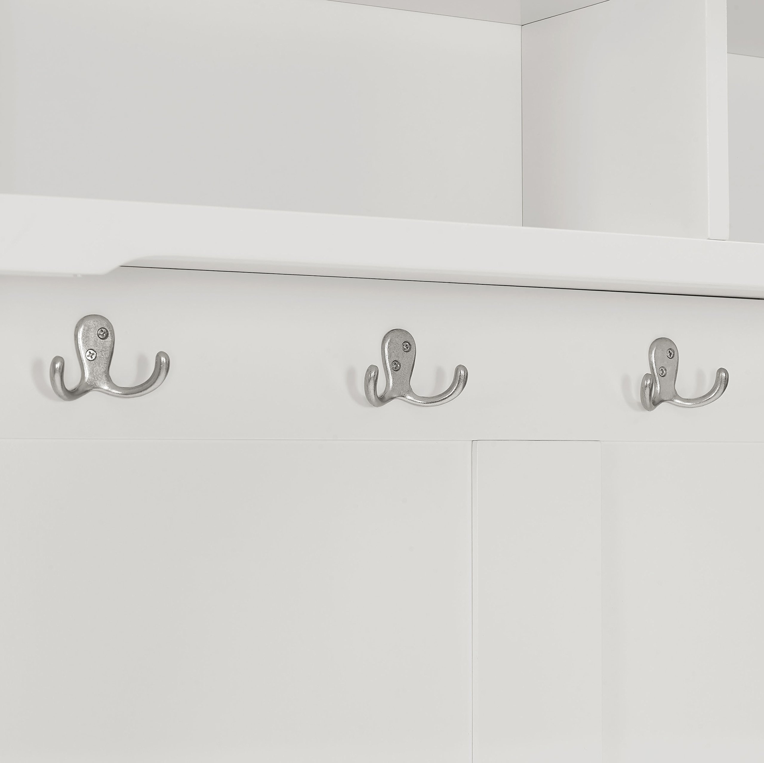 Crosley Furniture Campbell Hall Tree with Storage Bench and Coat Rack Hooks for Hanging, White - Image 10