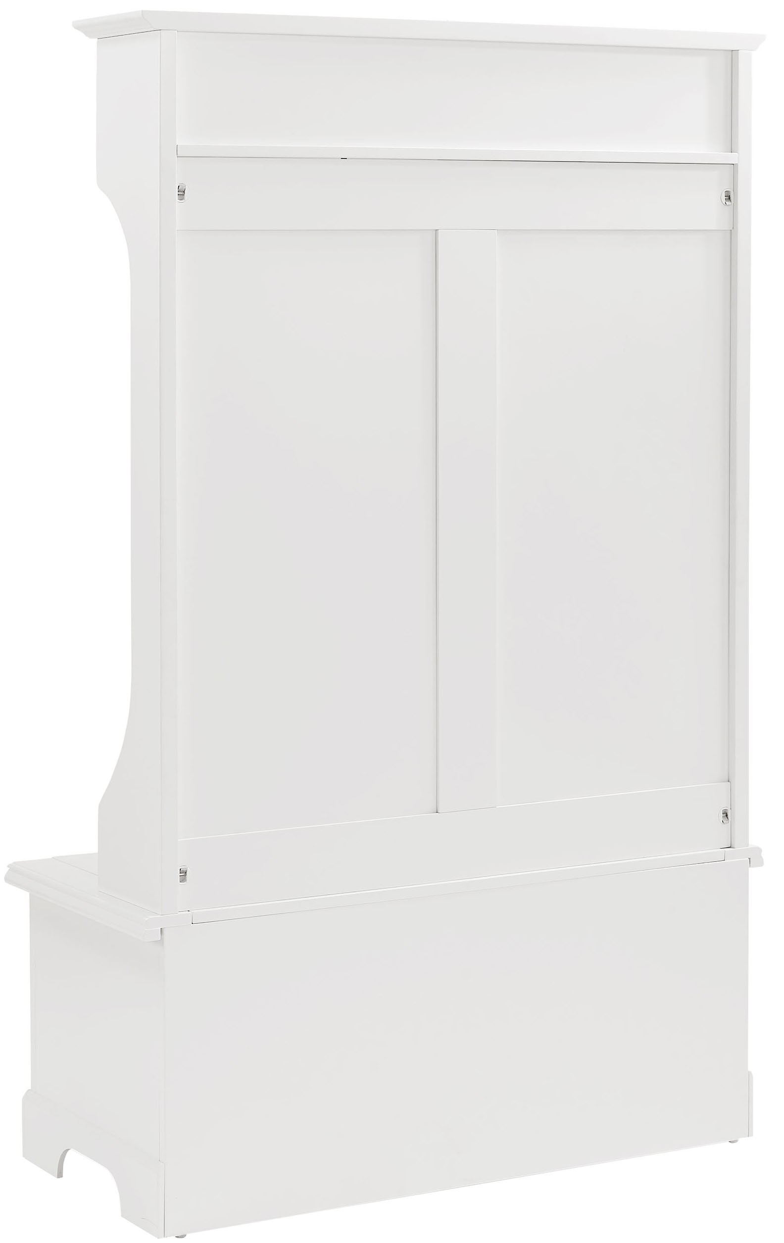 Crosley Furniture Campbell Hall Tree with Storage Bench and Coat Rack Hooks for Hanging, White - Image 4