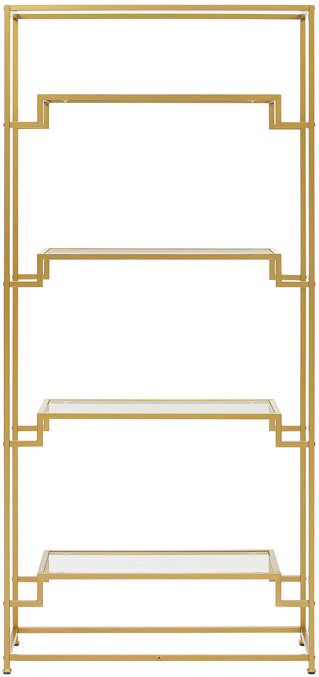 Crosley Furniture Celeste Bookshelf with Glass Shelves, Bookcase Storage, Gold - Image 4