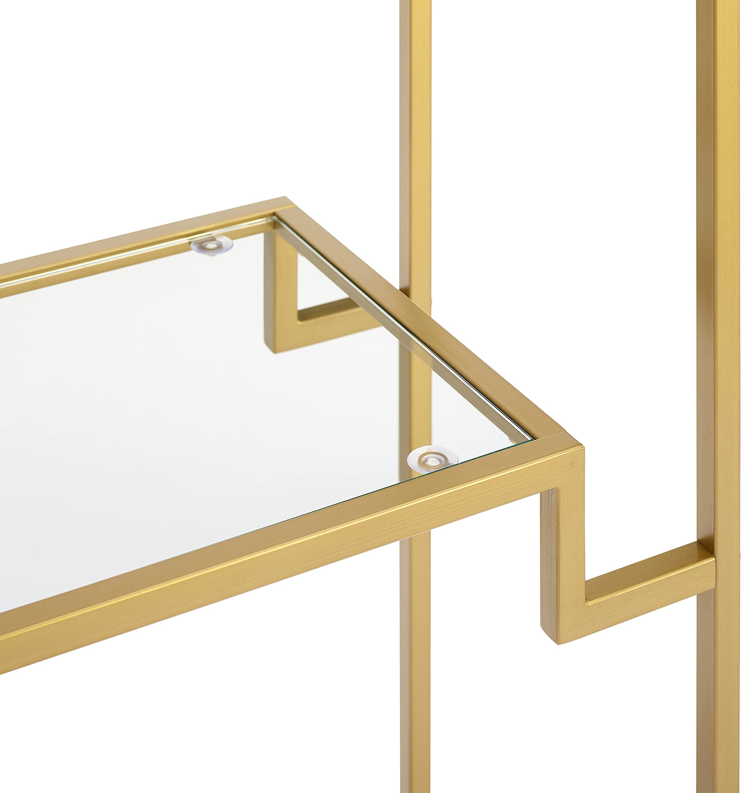 Crosley Furniture Celeste Bookshelf with Glass Shelves, Bookcase Storage, Gold - Image 6