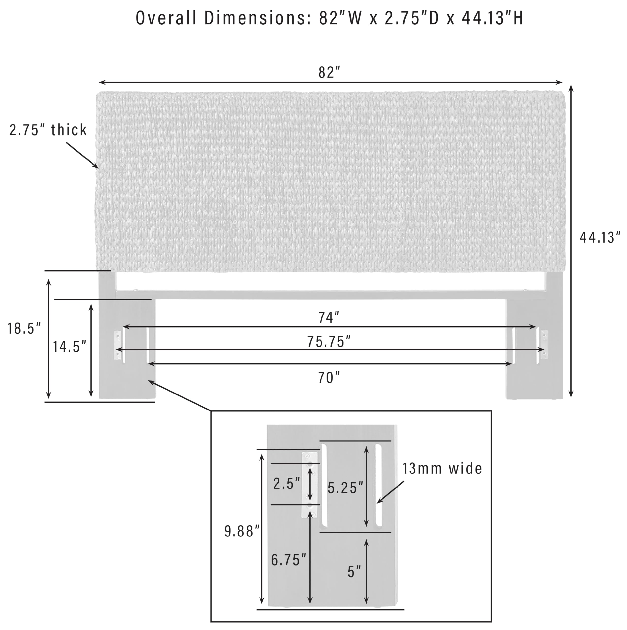 Crosley Furniture Edgewater Boho Natural Fiber Handwoven Rattan Headboard for King Size Bed, Seagrass, King - Image 3