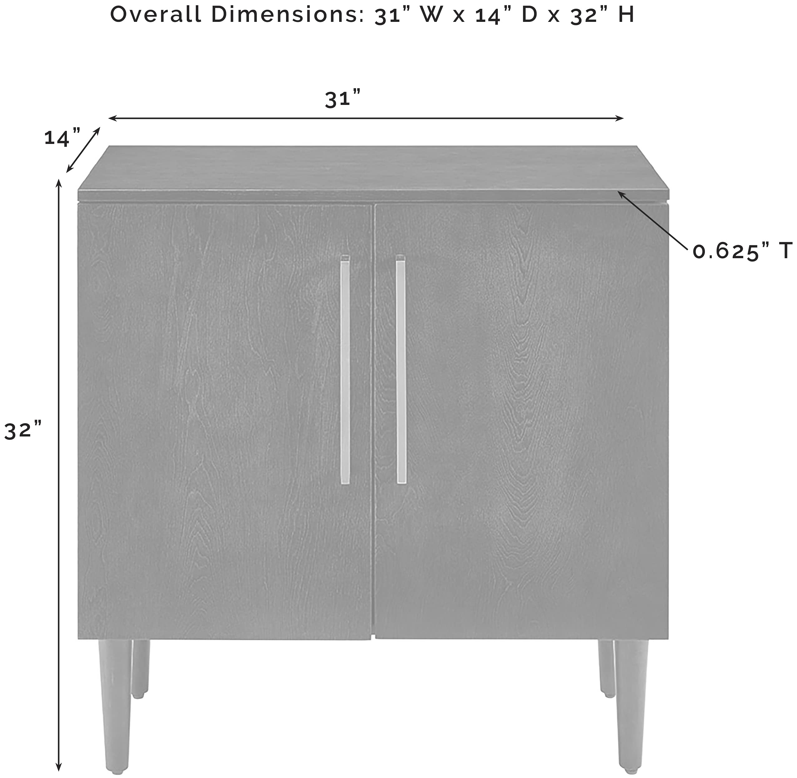 Crosley Furniture Everett Accent Storage Cabinet, Record Player Stand, Vinyl Records Holder, Matte Black - Image 3