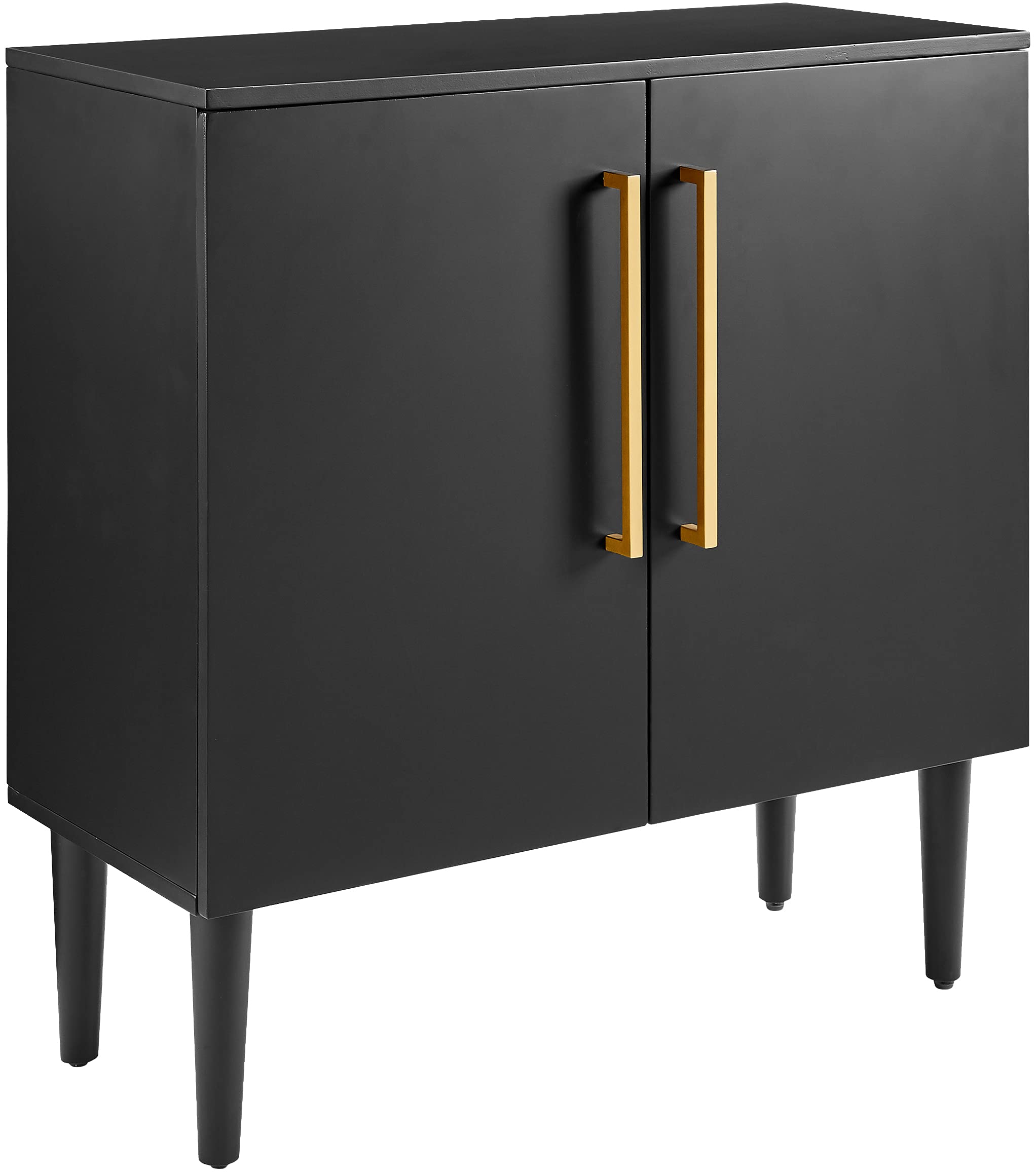 Crosley Furniture Everett Accent Storage Cabinet, Record Player Stand, Vinyl Records Holder, Matte Black - Image 5