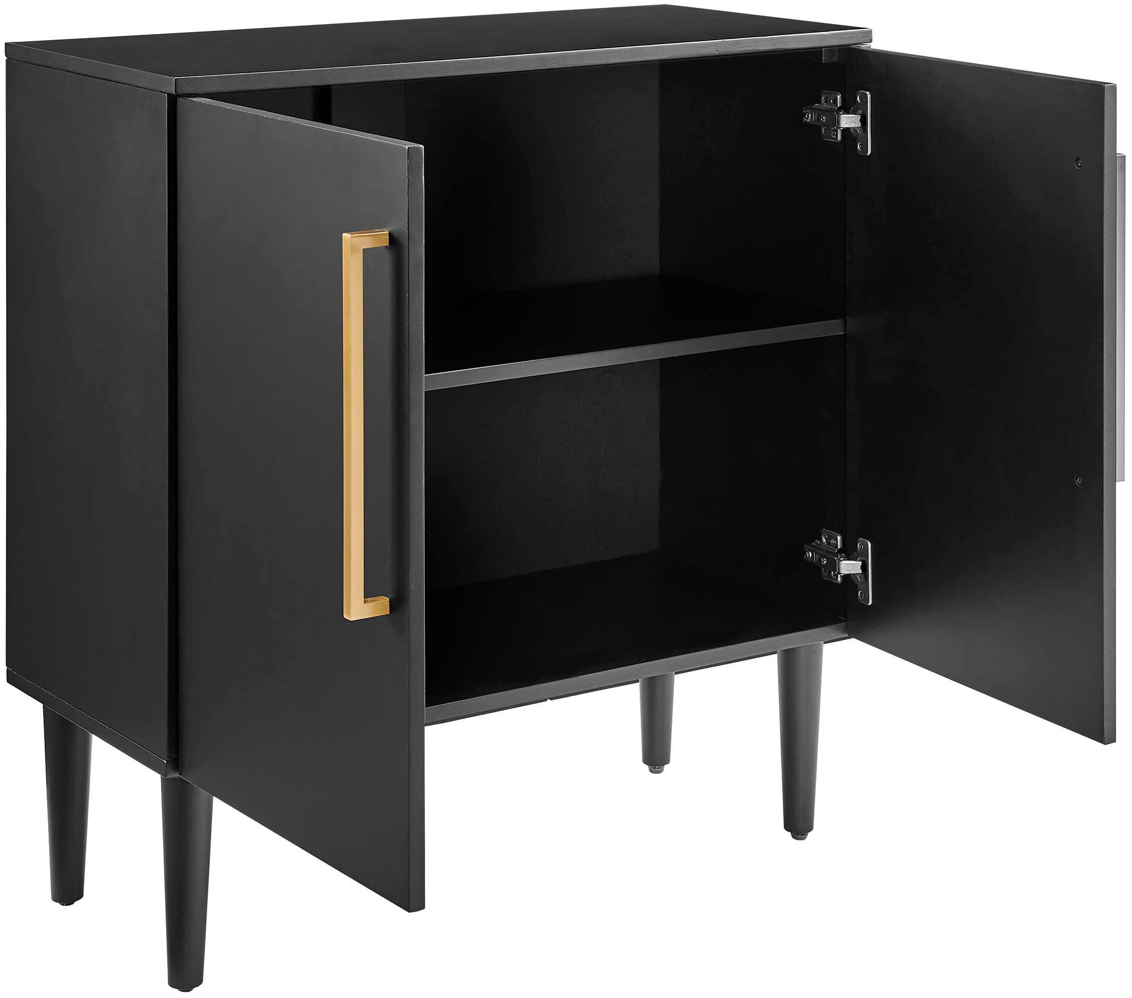 Crosley Furniture Everett Accent Storage Cabinet, Record Player Stand, Vinyl Records Holder, Matte Black - Image 6