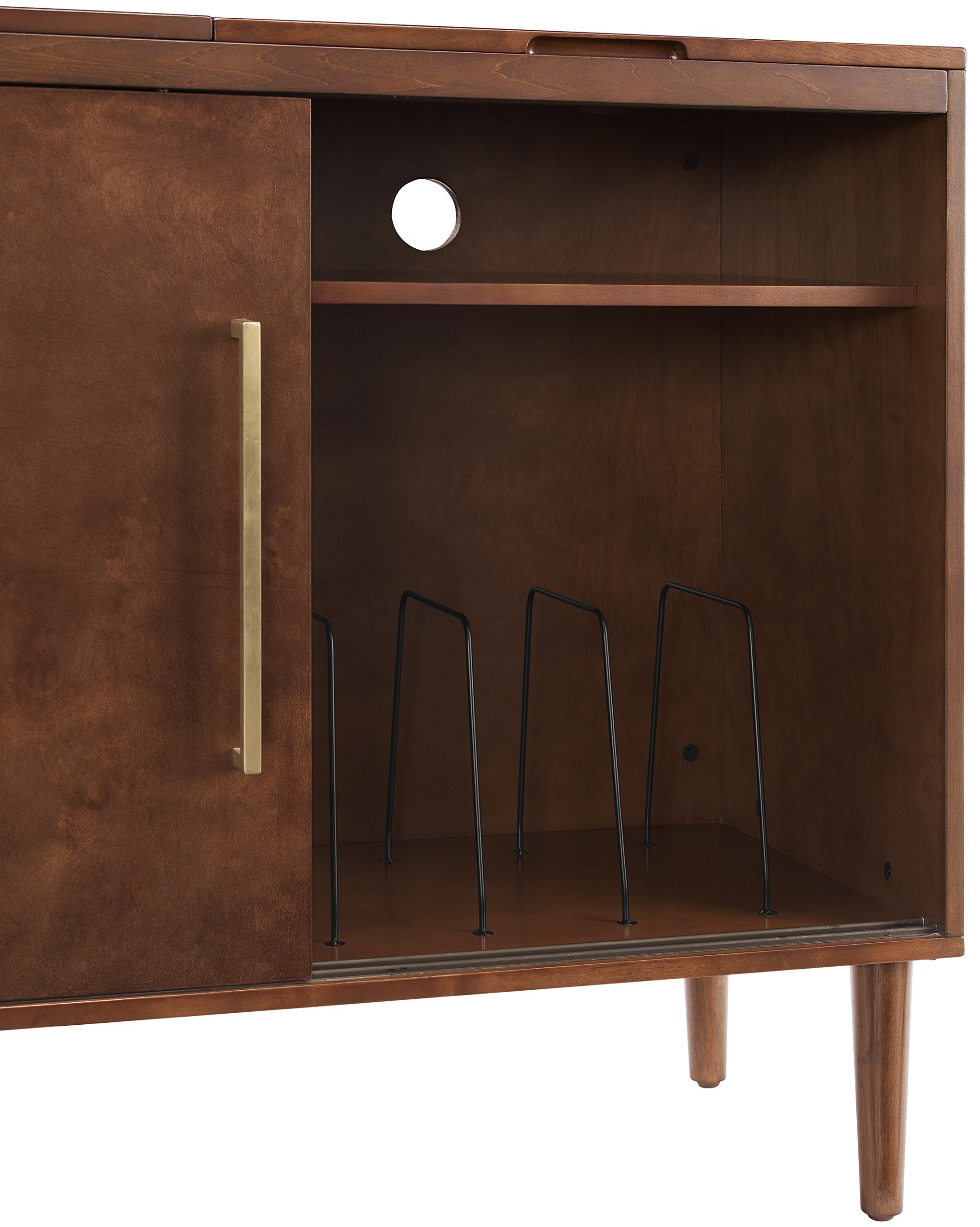 Crosley Furniture Everett Media Console and Record Player Stand with Storage for Vinyl Records, Mahogany - Image 13