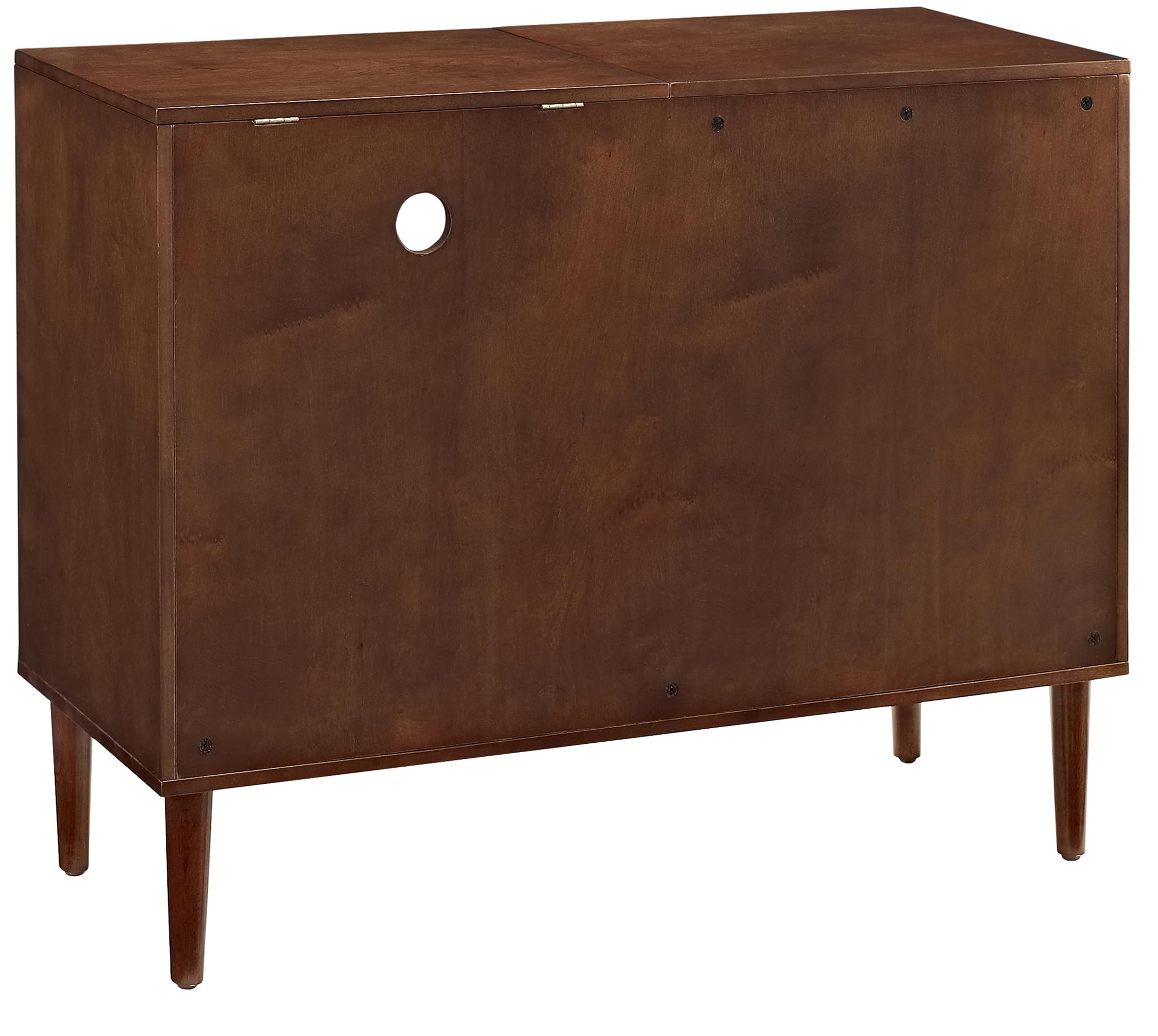 Crosley Furniture Everett Media Console and Record Player Stand with Storage for Vinyl Records, Mahogany - Image 3