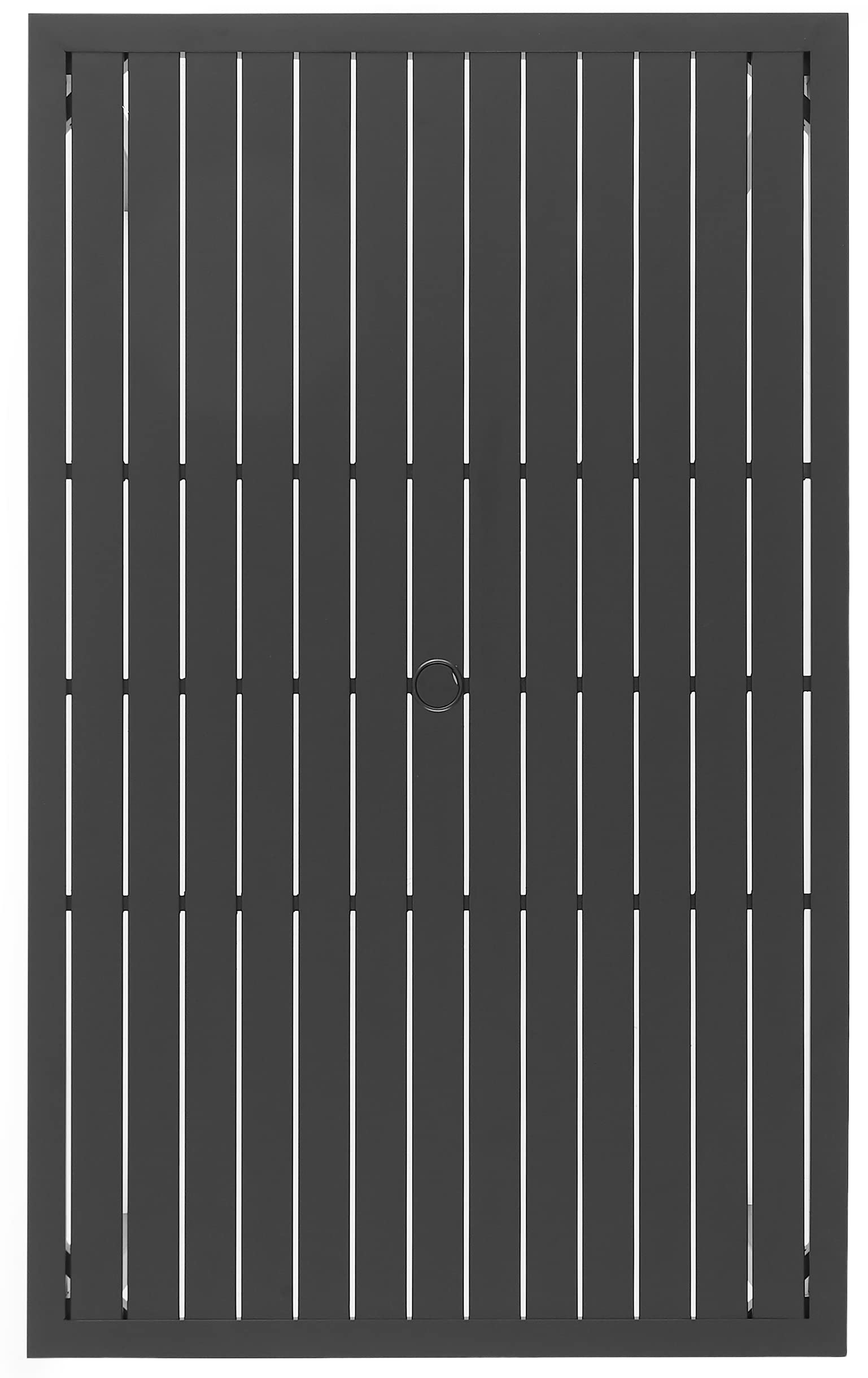 Crosley Furniture Hansen 6-Person Rectangular Outdoor Dining Table with Umbrella Hole for Outside Patio, Matte Black - Image 5