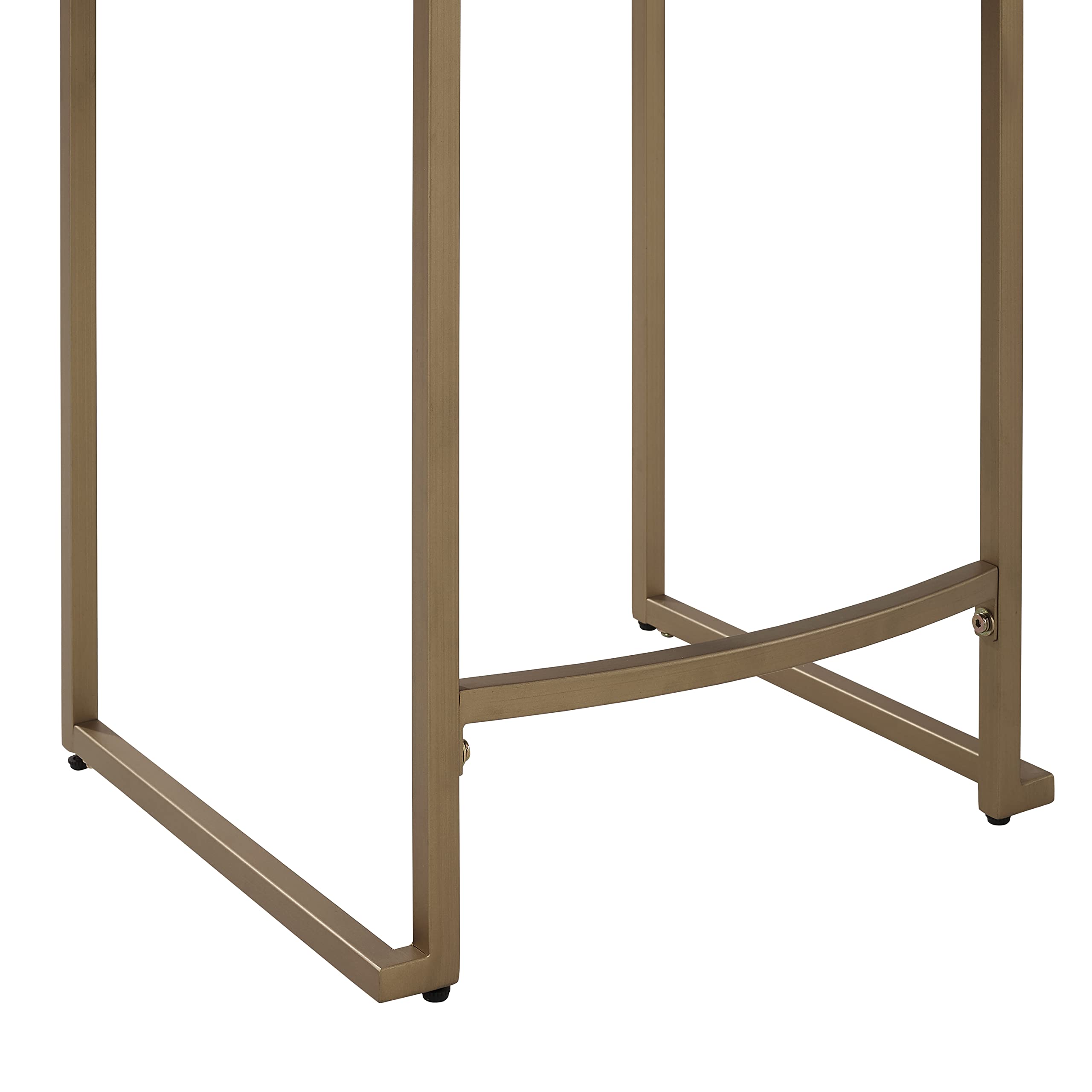 Crosley Furniture Harlowe Upholstered Seat Counter Height Bar Stools Set of 2, Kitchen and Dining, Crème and Gold - Image 7