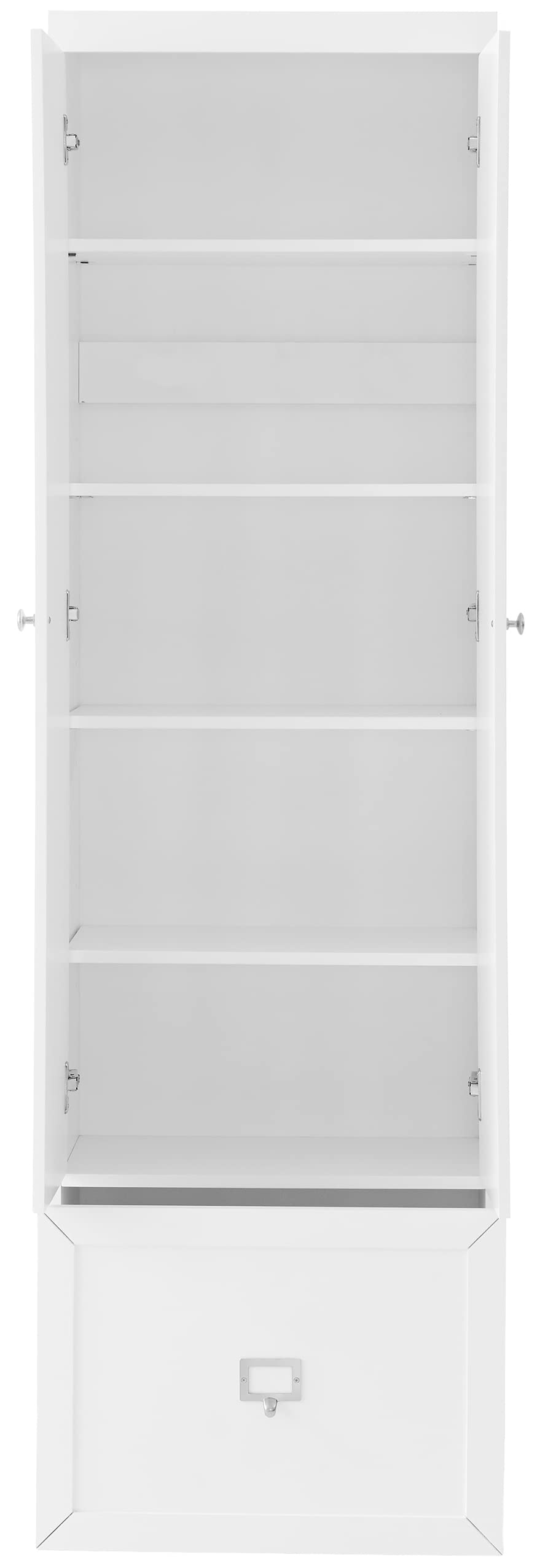 Crosley Furniture Harper Convertible Storage Cabinet with Coat Rack Hooks for Hanging, White - Image 5