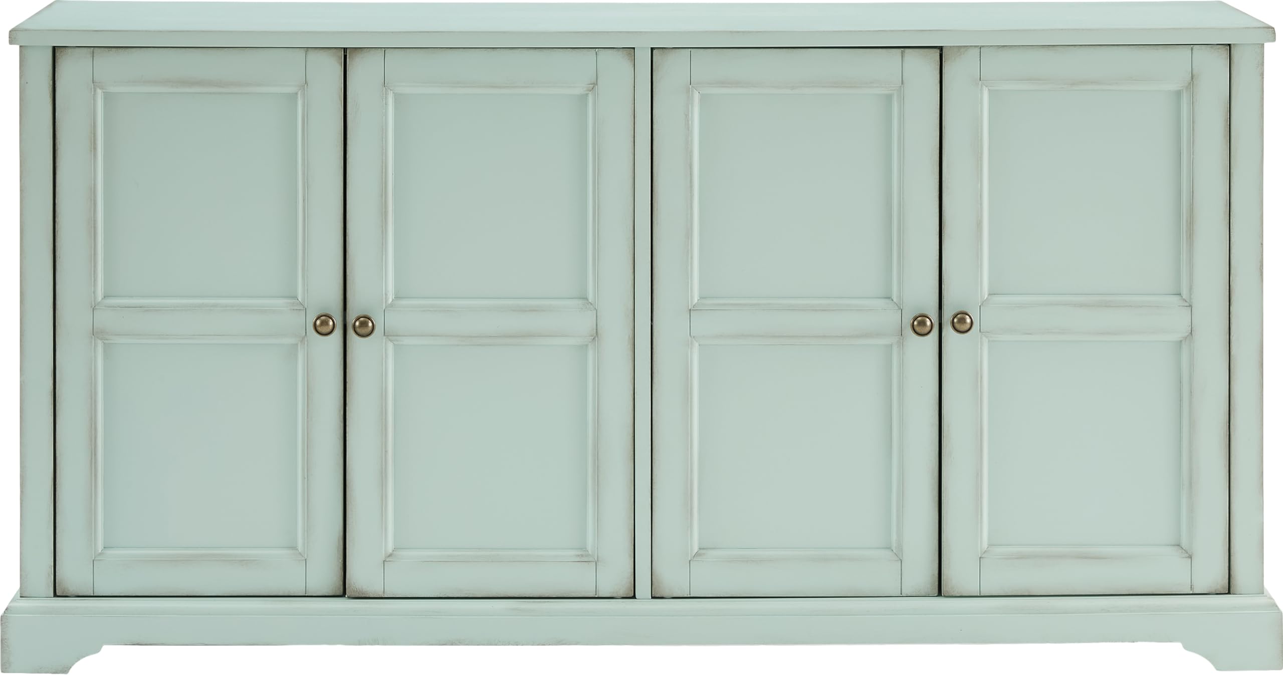 Crosley Furniture Holbrook Traditional Sideboard Buffet Cabinet, Kitchen Storage, Living Room TV Stand, Distressed Seafoam Blue - Image 4