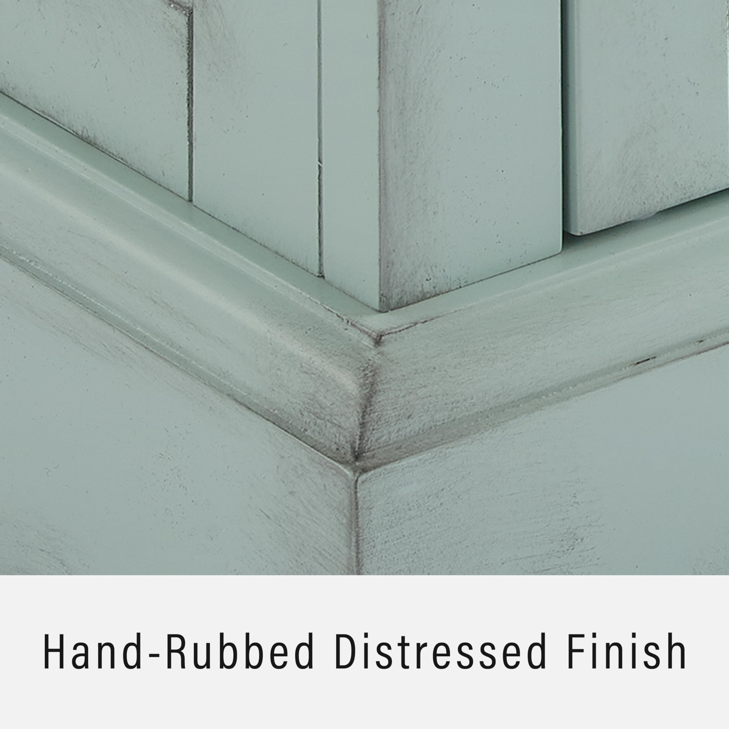 Crosley Furniture Holbrook Traditional Sideboard Buffet Cabinet, Kitchen Storage, Living Room TV Stand, Distressed Seafoam Blue - Image 6