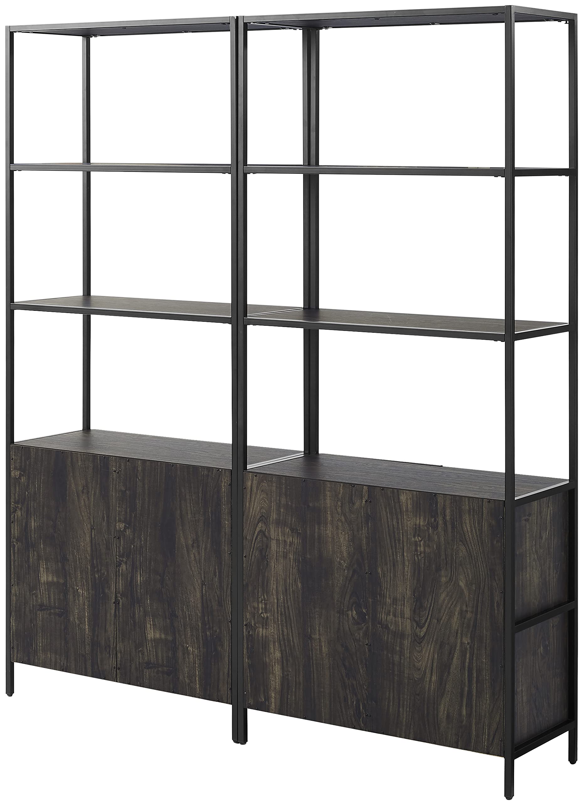Crosley Furniture Jacobsen 2-Piece Bookshelf Set, Bookcase Storage with Shelves, Brown Ash - Image 6