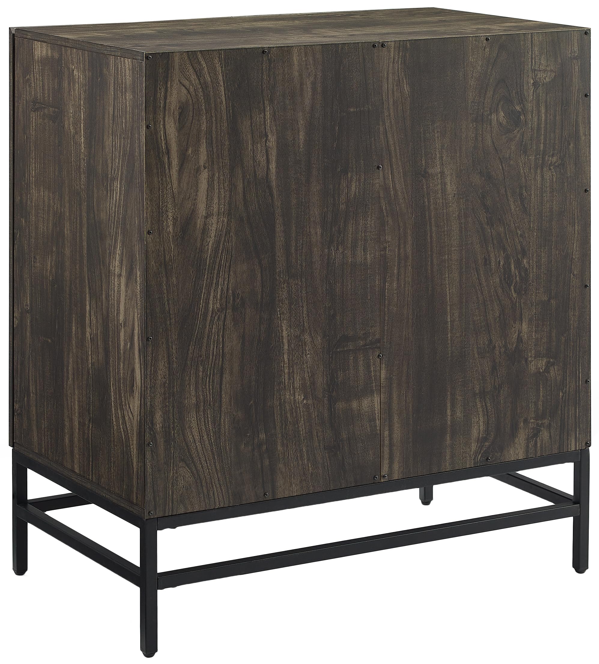 Crosley Furniture Jacobsen Bar Cabinet with Storage Shelves and Wine Rack, Brown Ash/Matte Black - Image 5