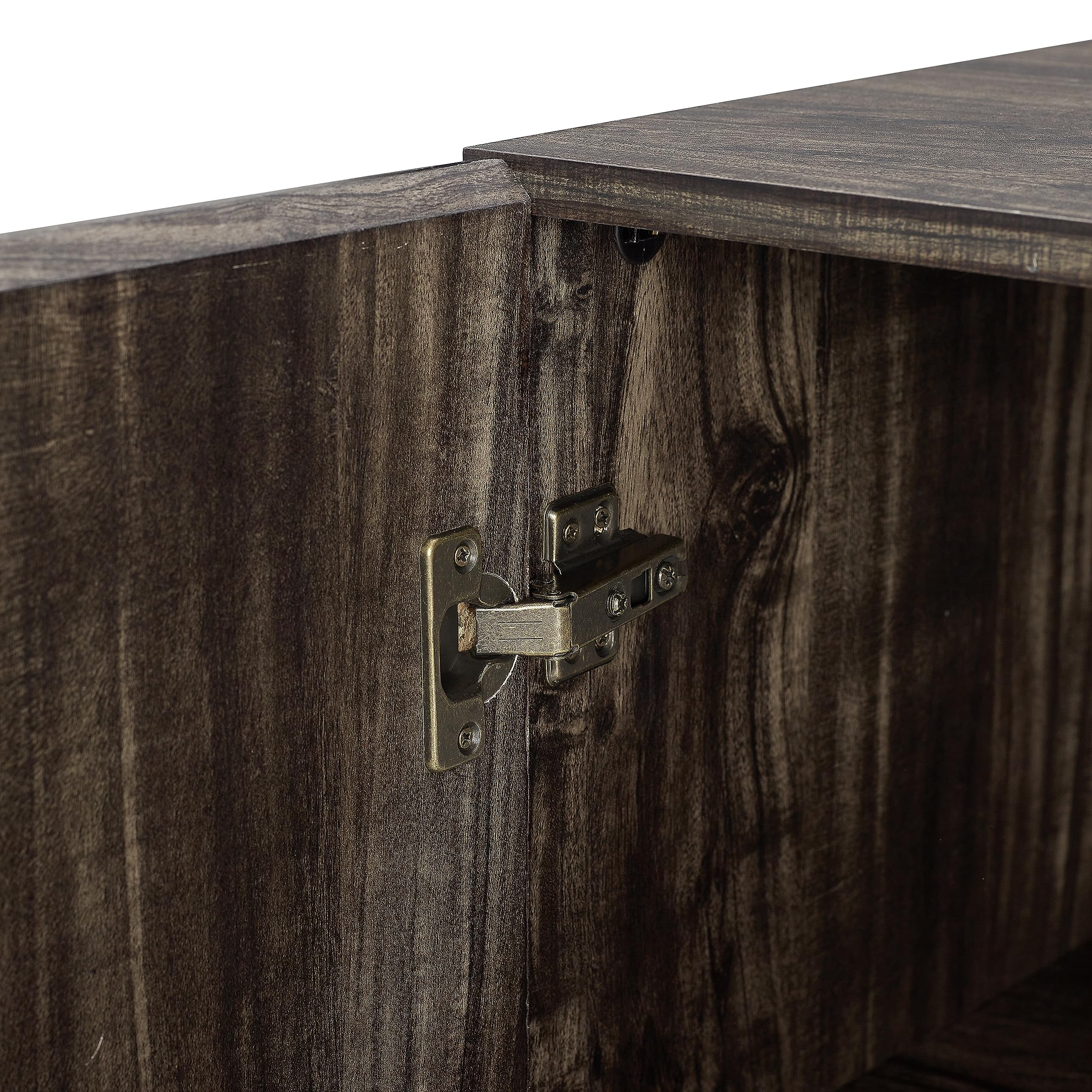 Crosley Furniture Jacobsen Bar Cabinet with Storage Shelves and Wine Rack, Brown Ash/Matte Black - Image 9