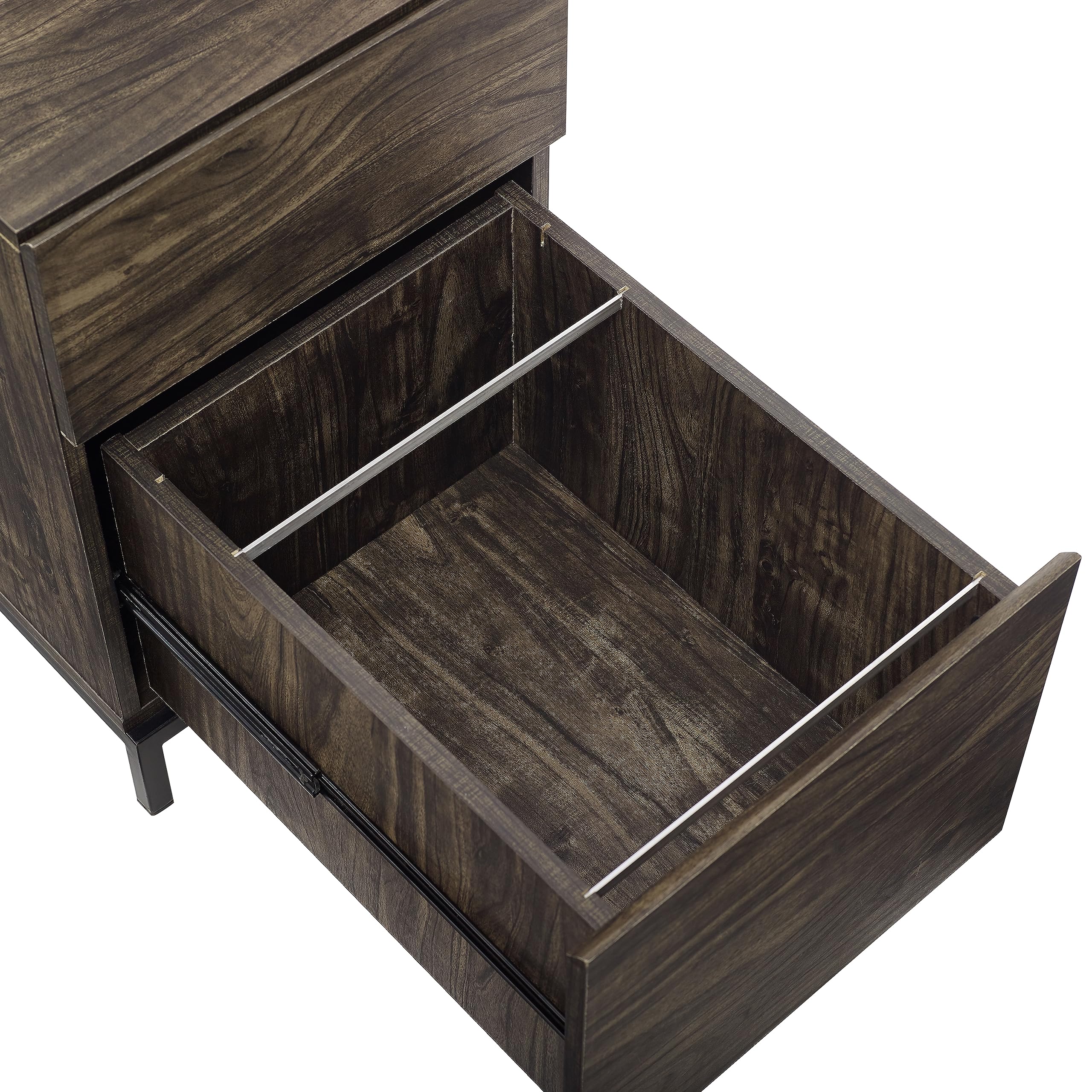 Crosley Furniture Jacobsen File Cabinet for Home Office Organization and Filing Storage, Brown - Image 9