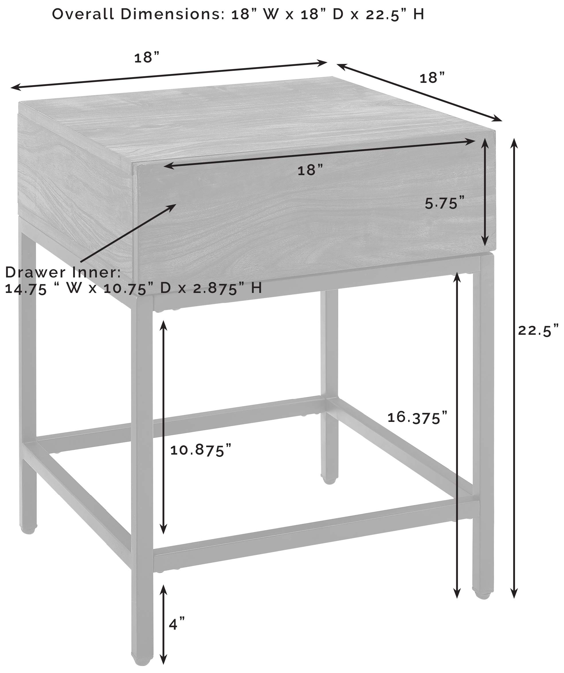 Crosley Furniture Jacobsen Small Side End Table with Storage Drawer for Living Room, Brown Ash - Image 3