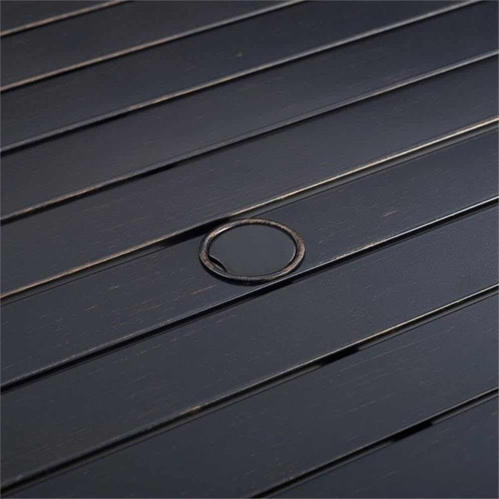 Crosley Furniture Kaplan 6-Person Rectangular Outdoor Dining Table with Umbrella Hole for Outside Patio, Oil-Rubbed Bronze - Image 8