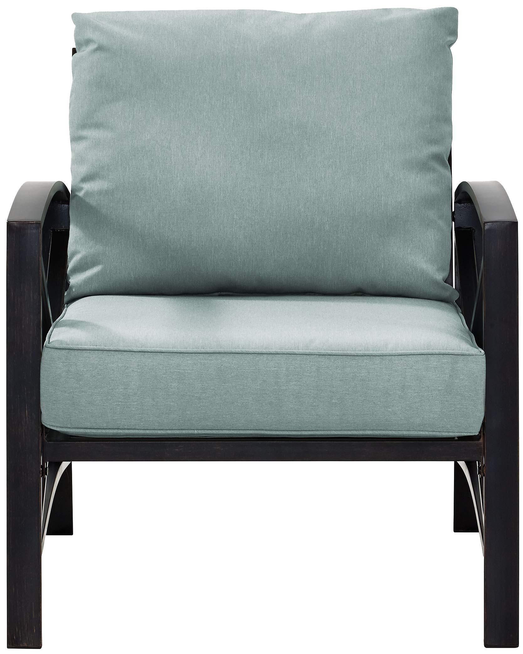 Crosley Furniture Kaplan Outdoor Chair, Patio Chairs for Conversation, Porch, Deck, Balcony, Backyard, Oiled Bronze with Mist Cushions - Image 4