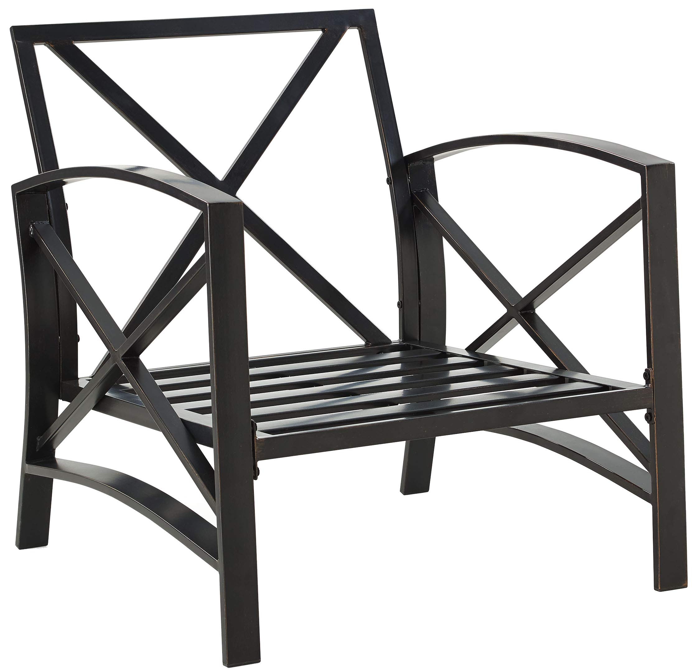 Crosley Furniture Kaplan Outdoor Chair, Patio Chairs for Conversation, Porch, Deck, Balcony, Backyard, Oiled Bronze with Mist Cushions - Image 7