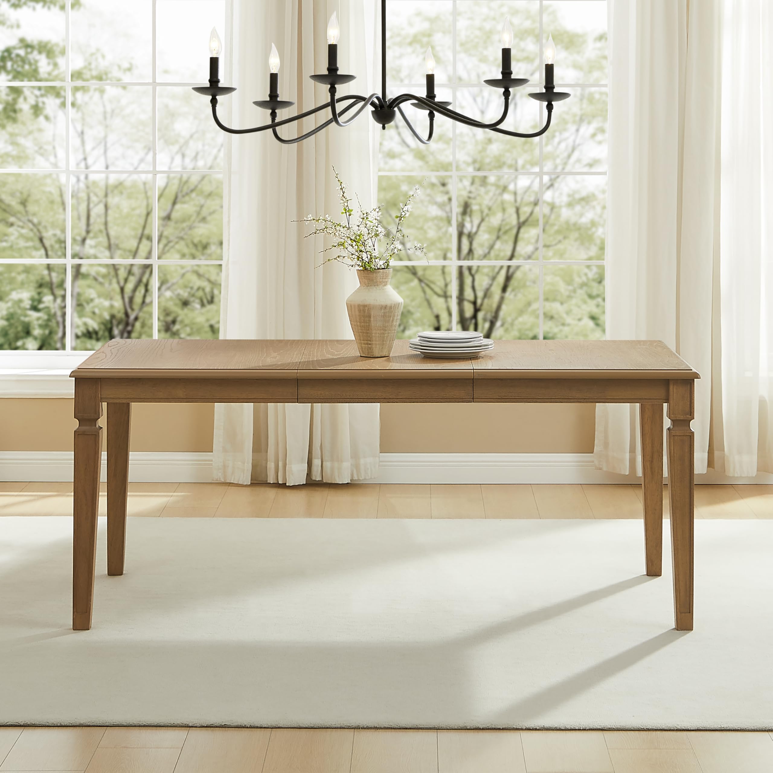 Crosley Furniture Katia Traditional Wood Dining Room Table with Leaf Extension, Kitchen Tables, Driftwood - Image 7