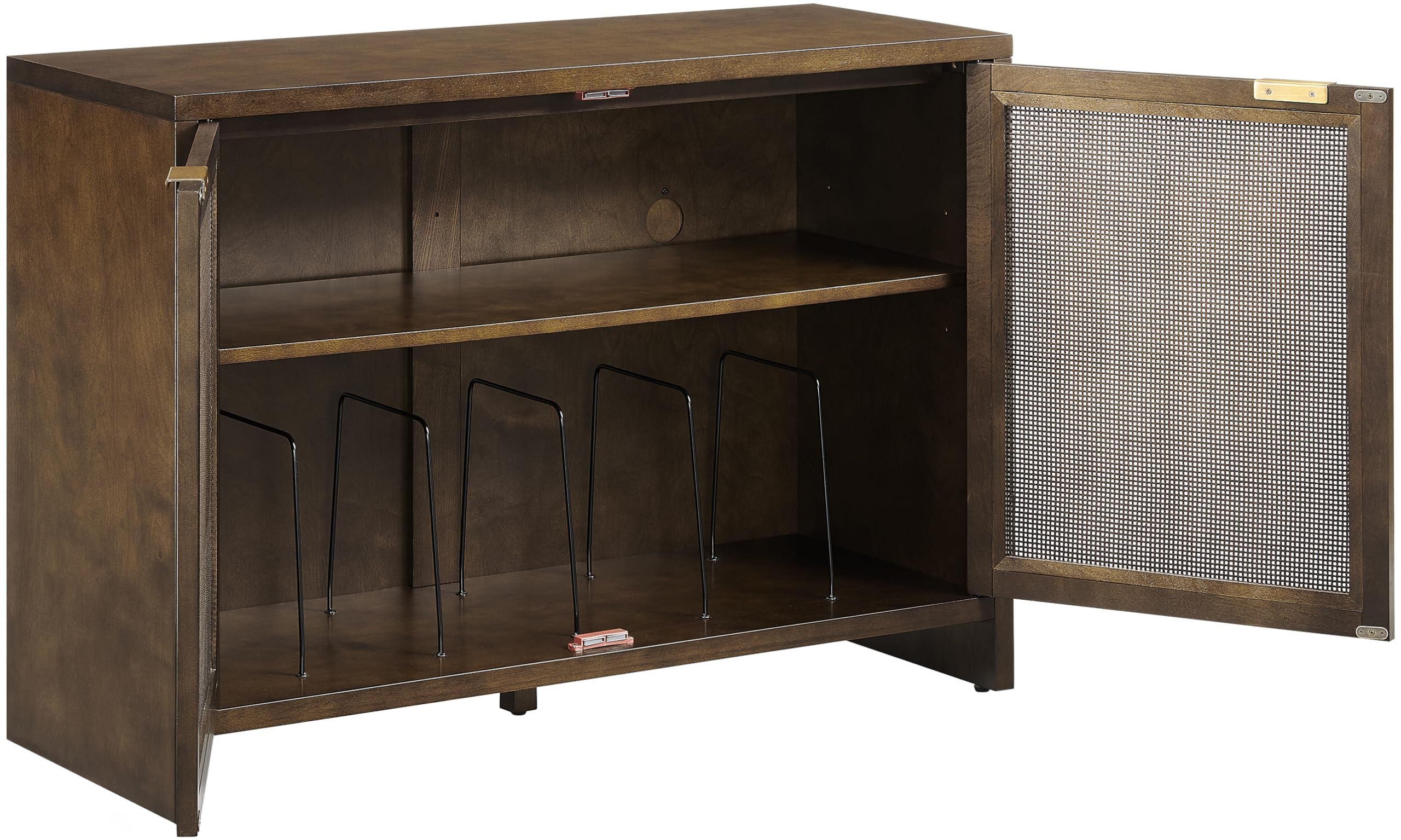 Crosley Furniture Kenji Media Console, Record Player Stand with Vinyl Storage, Modern Home Organizer, Dark Brown - Image 10