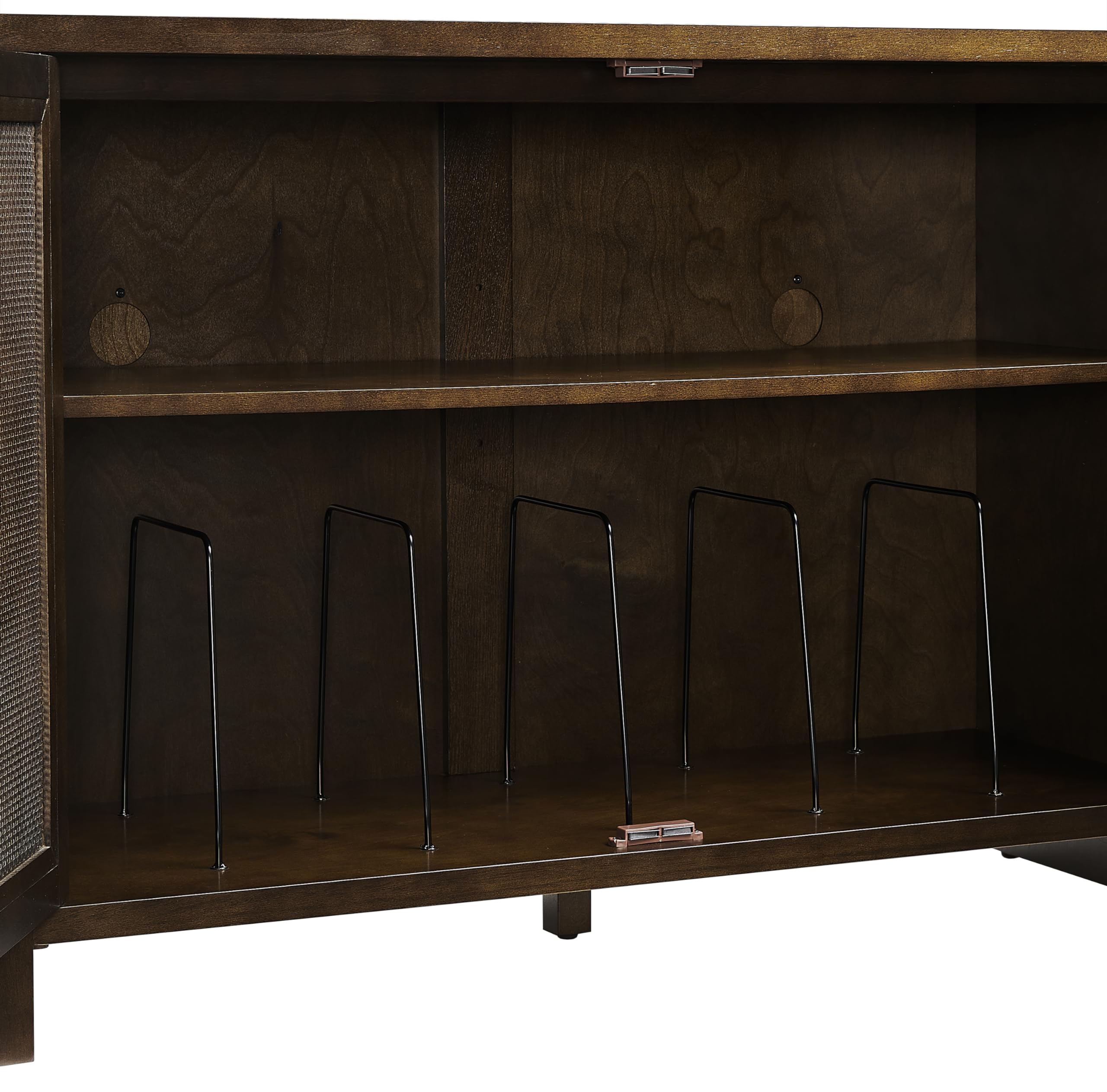 Crosley Furniture Kenji Media Console, Record Player Stand with Vinyl Storage, Modern Home Organizer, Dark Brown - Image 13