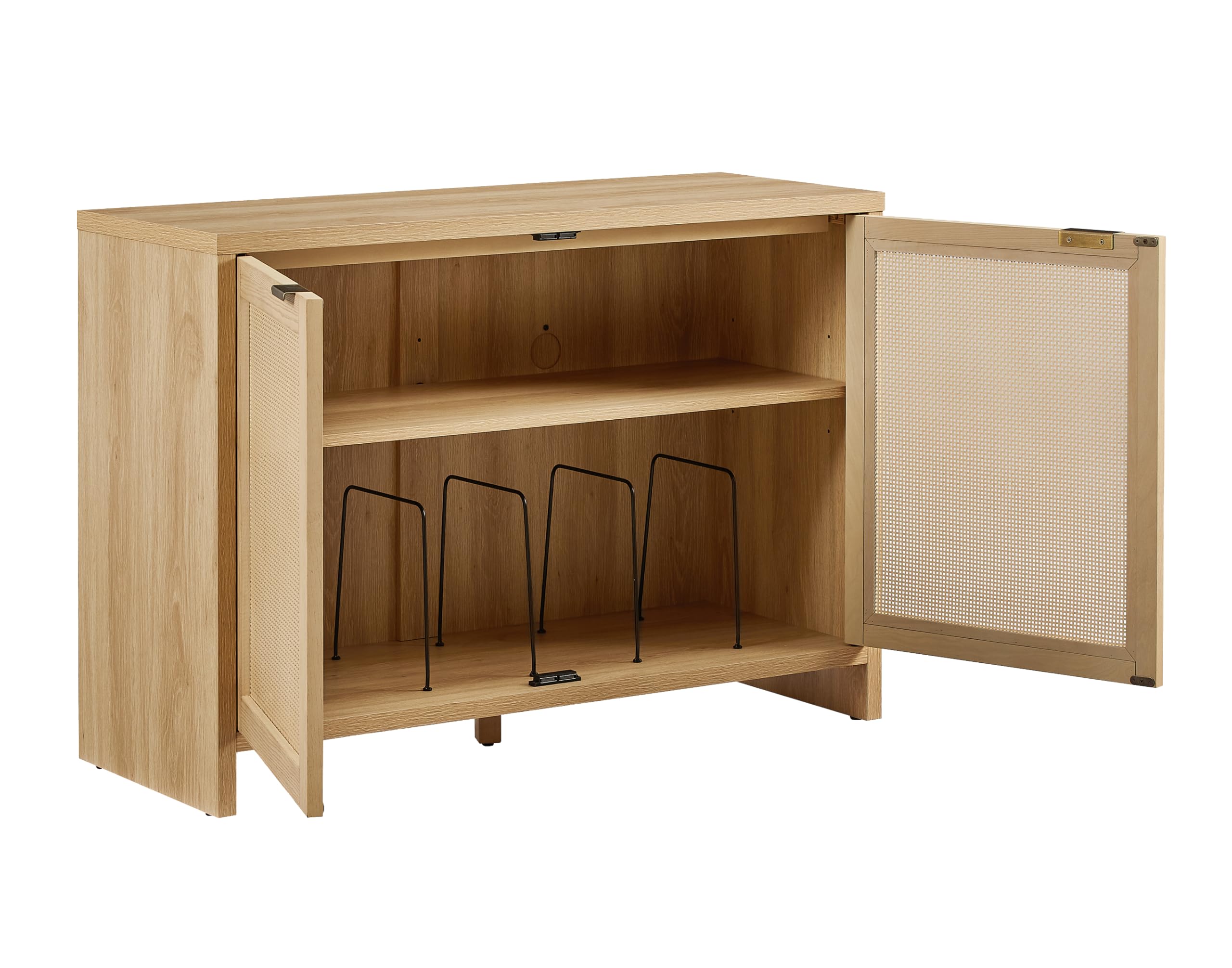 Crosley Furniture Kenji Record Player Cabinet with Vinyl Storage, Media Stand, Modern Home Organizer, Ash - Image 5