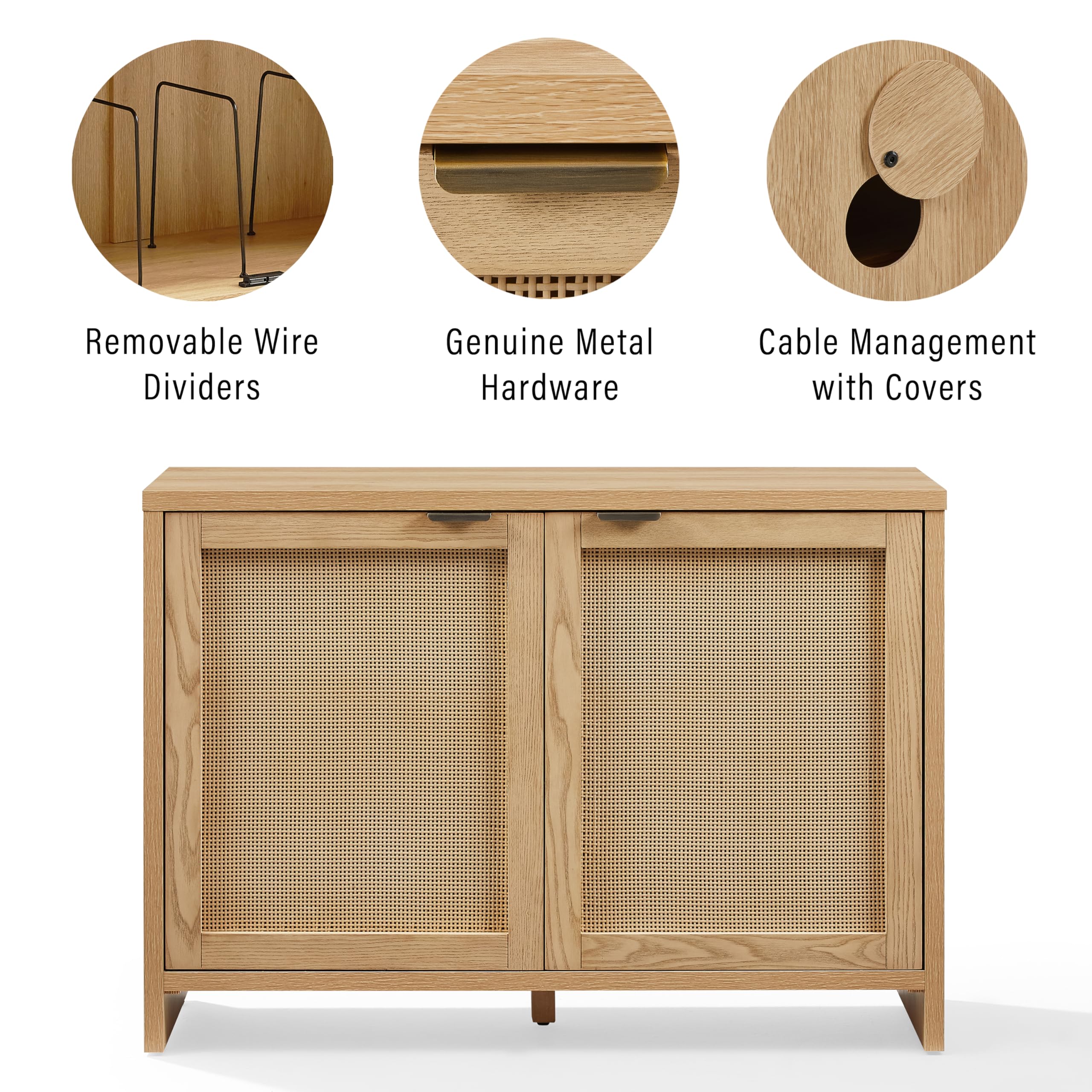 Crosley Furniture Kenji Record Player Cabinet with Vinyl Storage, Media Stand, Modern Home Organizer, Ash - Image 7