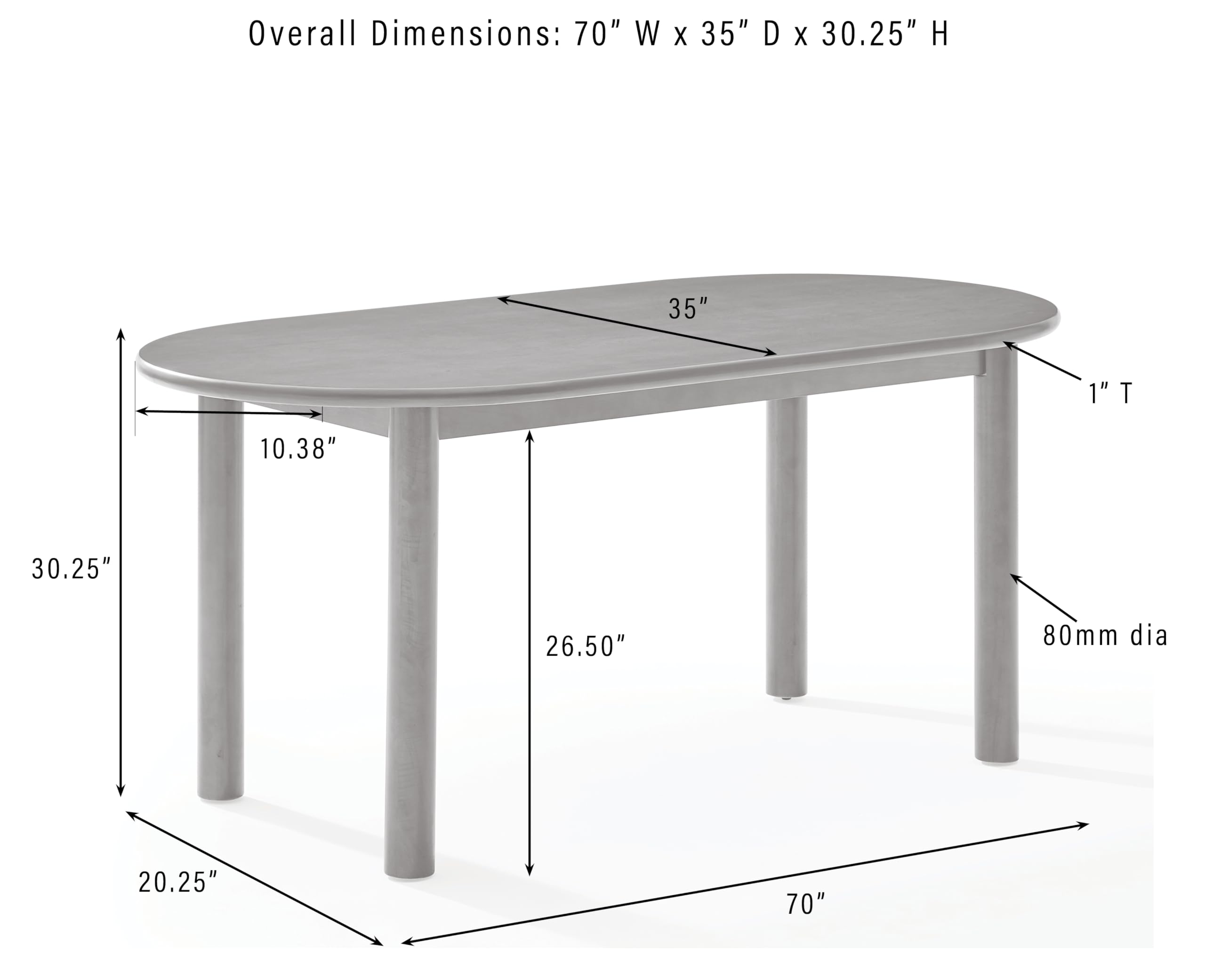 Crosley Furniture Kennedy Modern Wood Oval Dining Room Table, Mid-Century Kitchen Dinner Tables, Walnut - Image 3