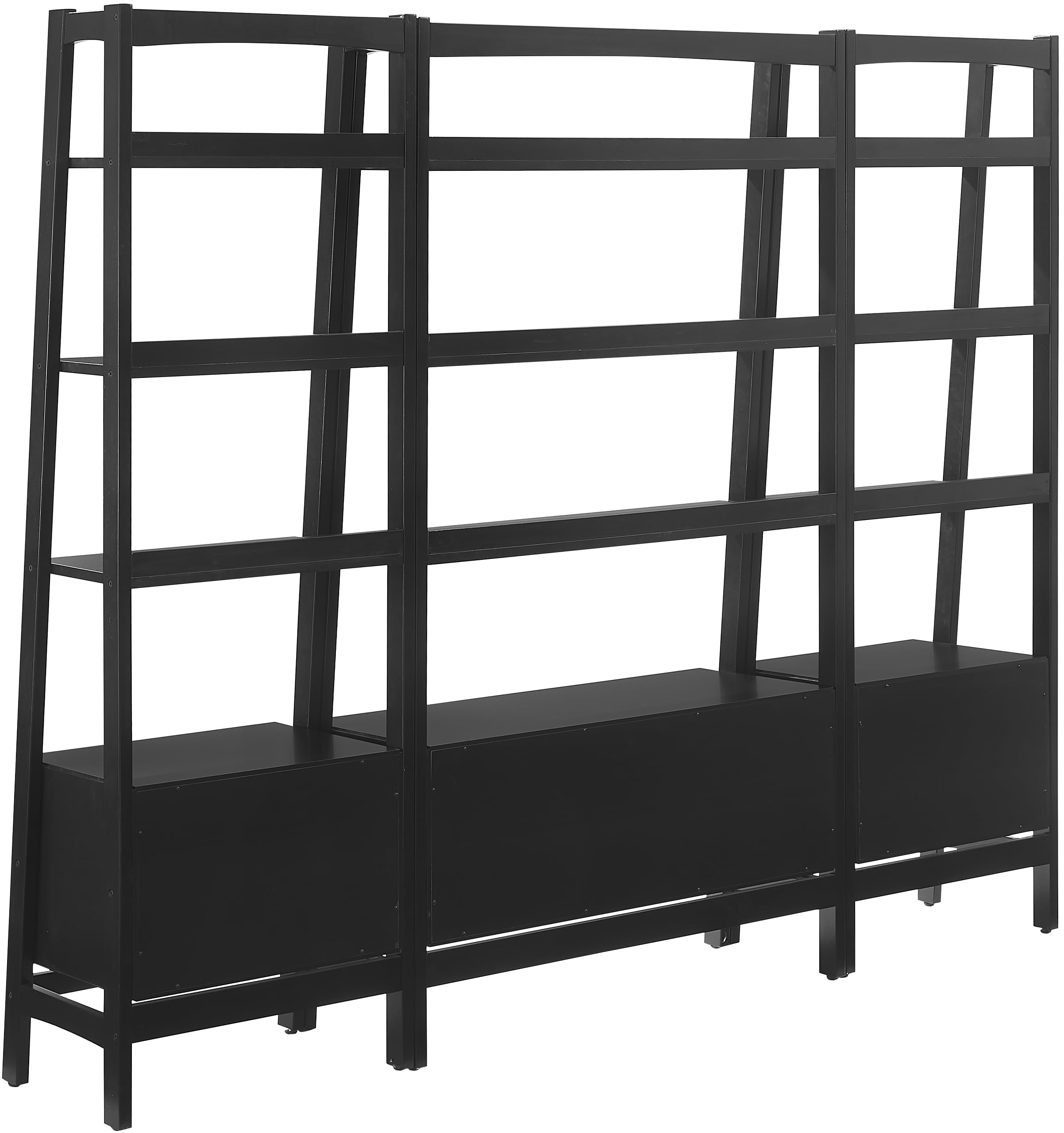 Crosley Furniture Landon 3-Piece Bookshelf Etagere Set, Bookcase with Shelves and File Drawers, Matte Black - Image 9