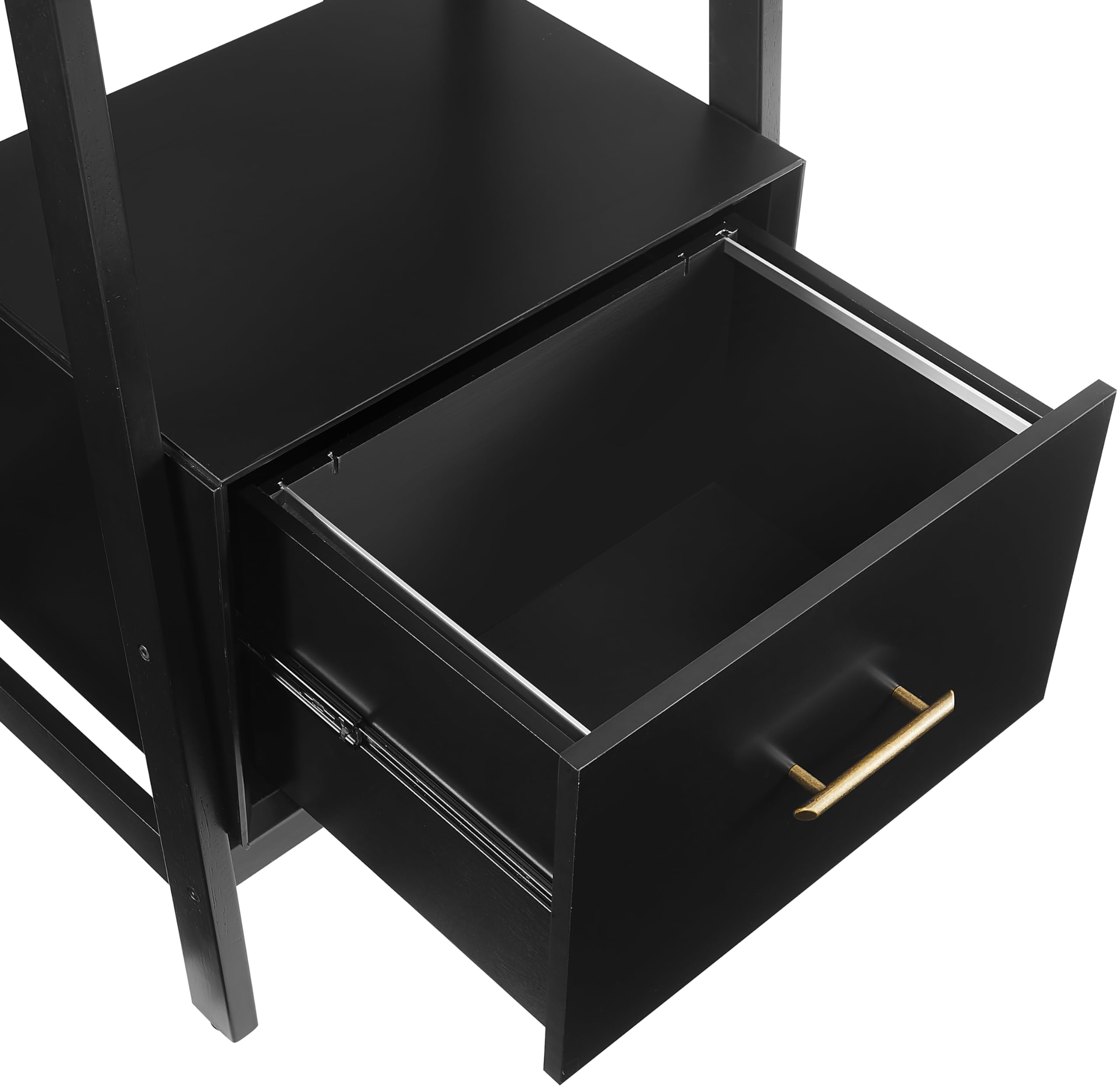 Crosley Furniture Landon Small Bookshelf Etagere, Bookcase Storage with Shelves and File Drawer, Matte Black - Image 12