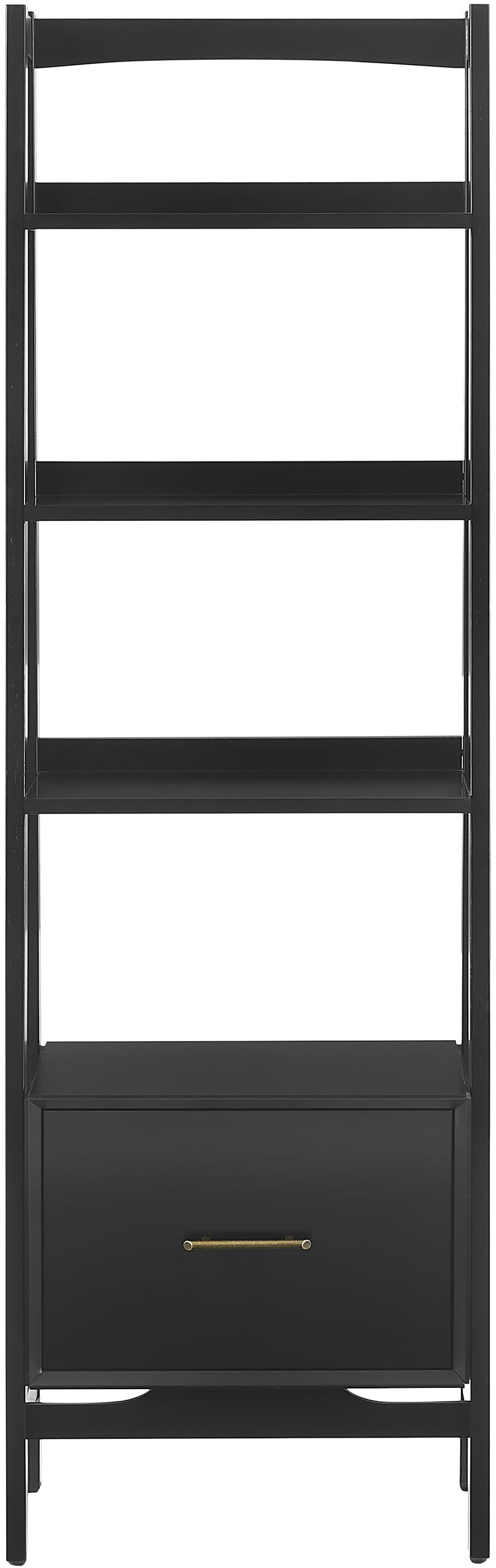 Crosley Furniture Landon Small Bookshelf Etagere, Bookcase Storage with Shelves and File Drawer, Matte Black - Image 4